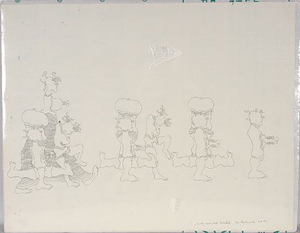Jan Dobkowski. Something Space Obok.: Jan Dobkowski. Something Space Obok. 1972. Signed, dated and titled. Graphite on paper. Minor scratch on paper, otherwise great condition. 24”w x 19”h. Est. $200-400. Ship $45