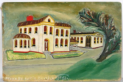 Boykin Richardson. 2 White Public Buidlings.: Boykin Richardson. Two White Public Buidlings With Tree. 1951. Signed and dated. Paint on paper board. Minor wear, otherwise great condition. 18” w x 12”h. Est. $300-500. Ship: $35