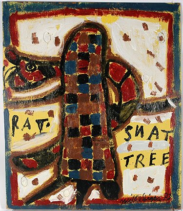 Willie Jinks. Rat, Snat Tree (sic).: Willie Jinks. Rat, Snat Tree (sic). 1998. Signed and dated. Paint on board. Excellent condition. 38” w x 45” h. A Willie Jinks Masterpiece. Est. $800-1,200. Buyer is responsible for shipping.
