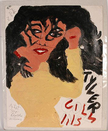 Artist Chuckie Williams. Tyler Collins.: Artist Chuckie Williams. Tyler Collins. c. 1990. Paint on poster. Signed. 22”w x 28”h. Excellent condition. Est. $100-300. Ship: $55