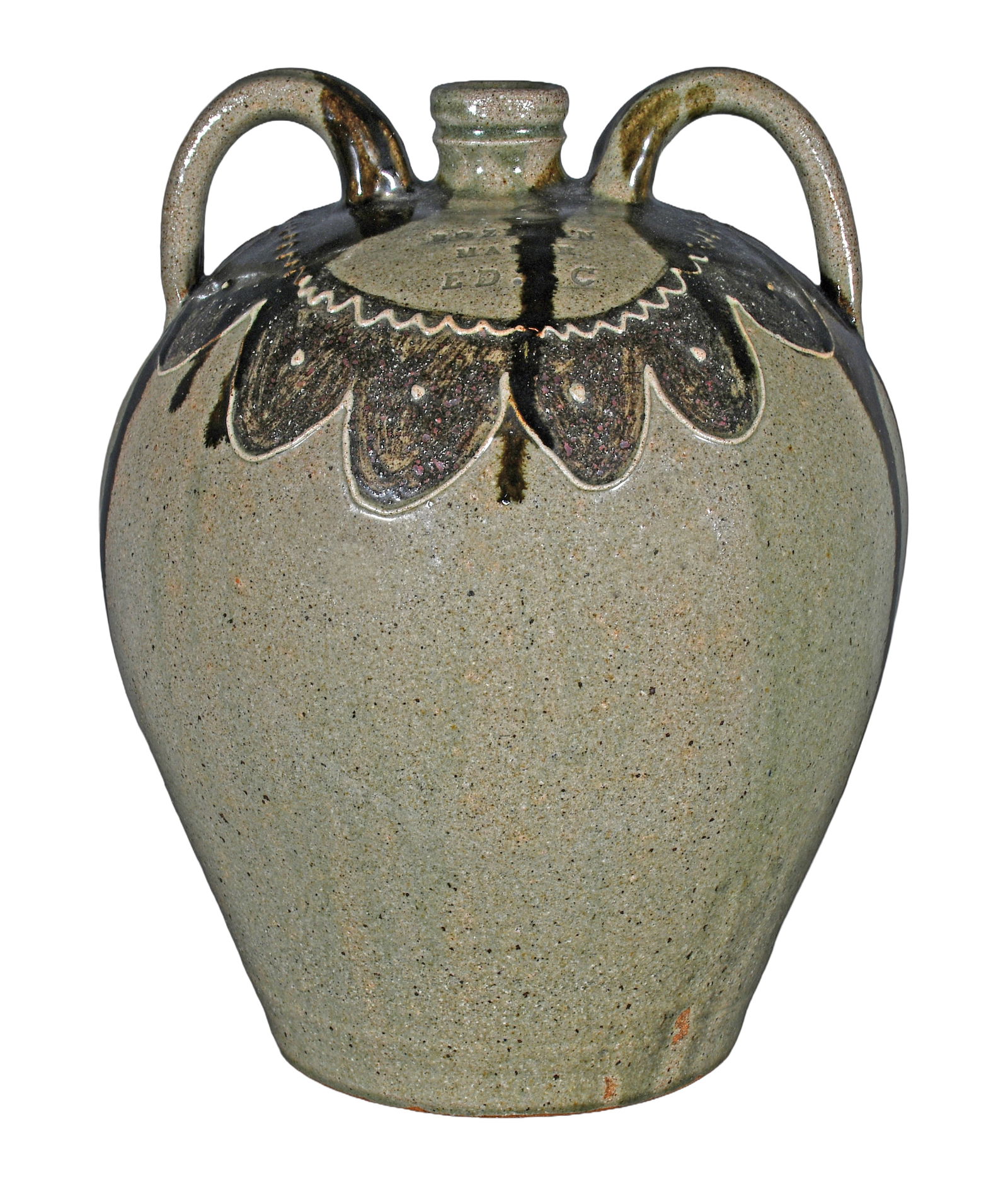 Jim Bozeman. Last Piece I Made at Old Edgefield Pottery.: Jim Bozeman. The Last Piece I Made At the Old Edgefield Pottery. 1994. Signed, stamped, dated and titled. Mint condition. 15" h. Est. $300-500. Ship: $100