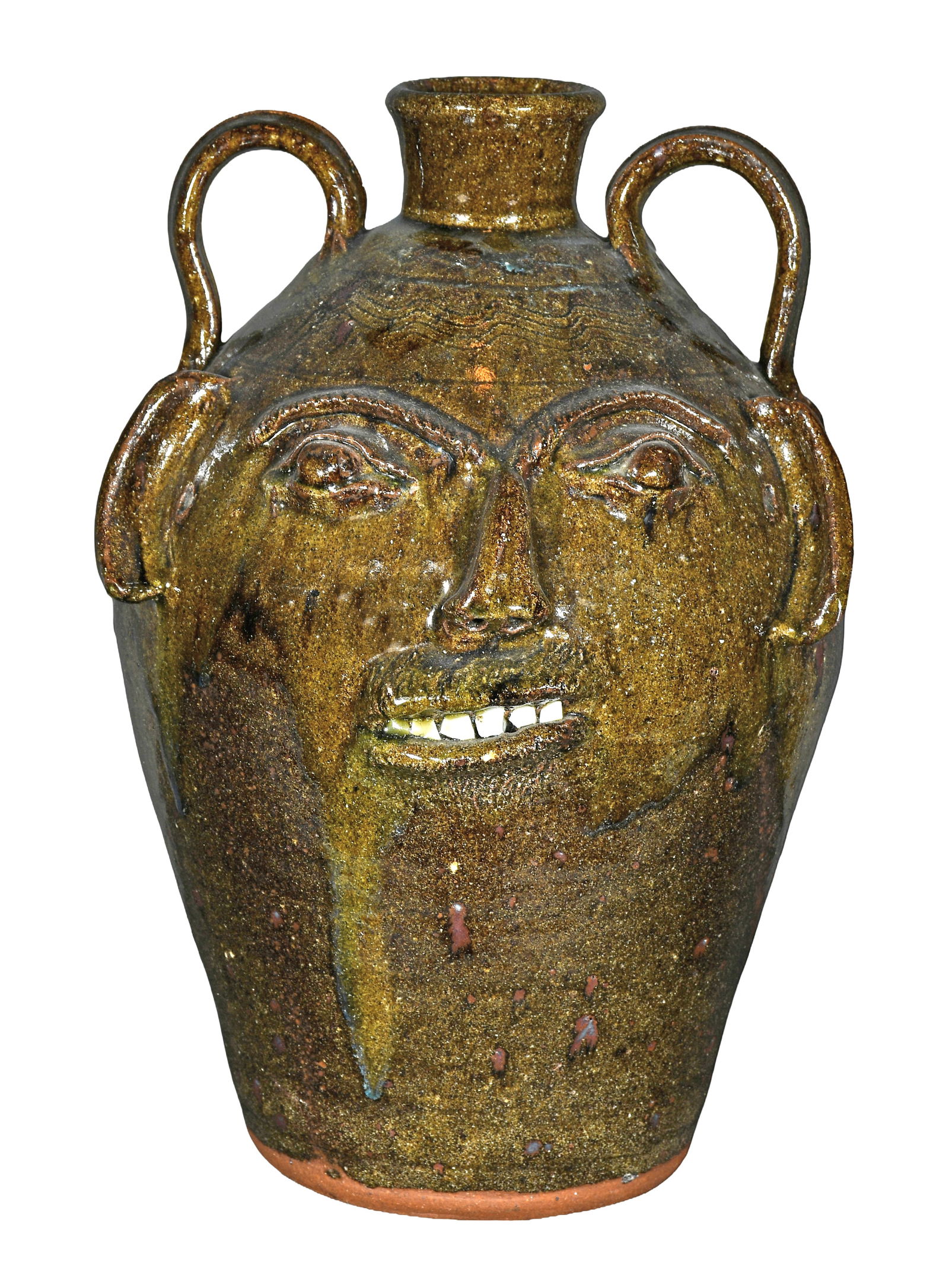 B.B. Craig. Four Gallon Ash Glaze Face Jug. (1 of 6)