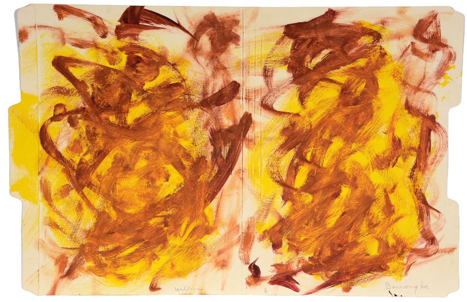William S. Burroughs. Yellow and Brown Abstract. (1 of 6)