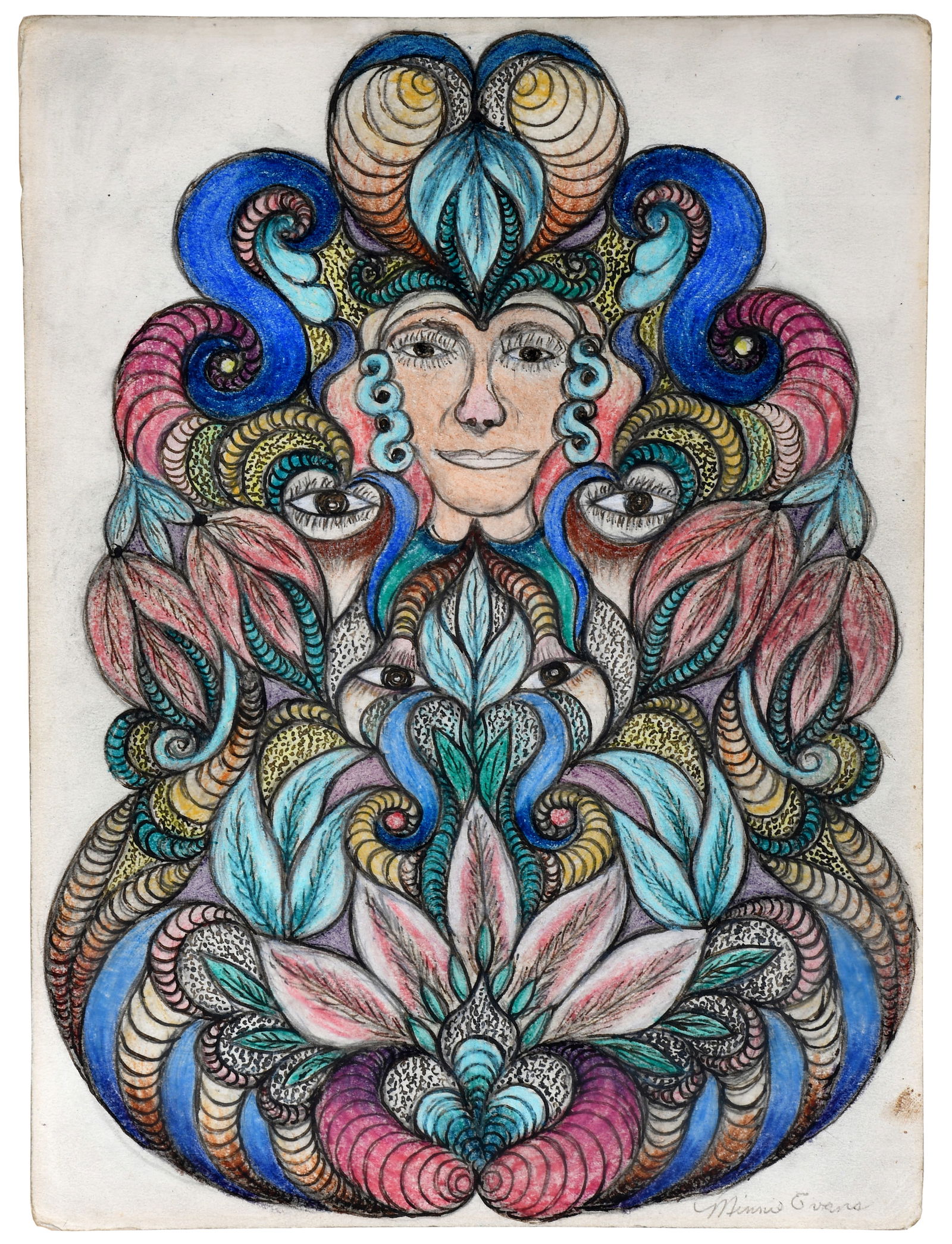 Minnie Evans. Face and Eyes. (1 of 14)