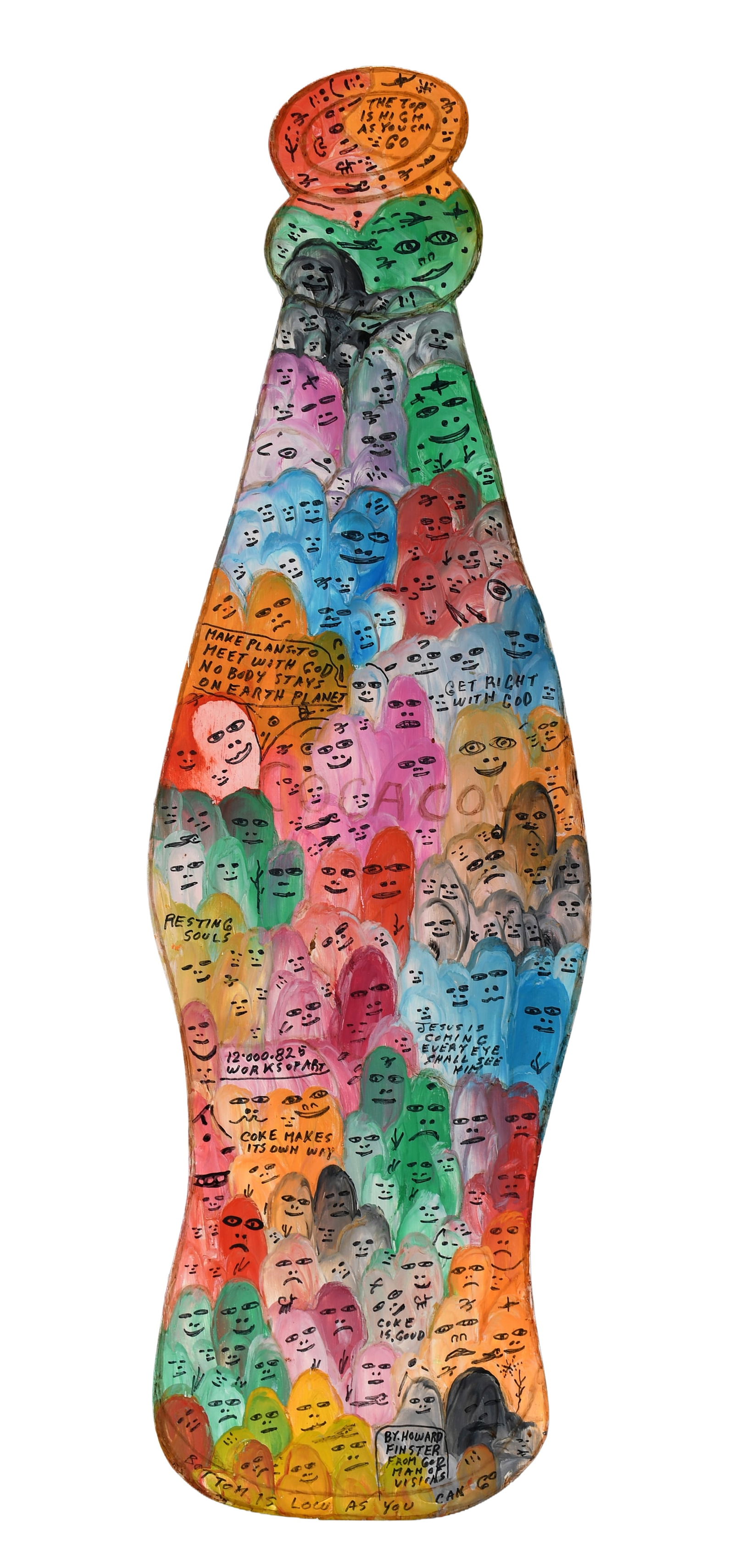 Howard Finster. Resting Souls Coke Bottle, #12,825. (1 of 9)