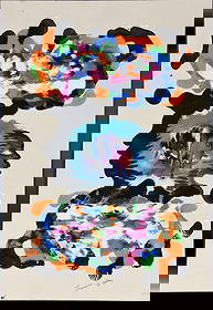 Lonnie Holley. Because of Lack of Communication.: Lonnie Holley. Because of Lack of Communication, the Mind Is Arrested. 1993. Signed, dated and titled. Paint on cardstock. Excellent condition. 13.5" w x 20" h. Provenance: Phyllis Kind Gallery. Est.