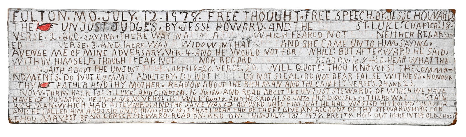 Jesse Howard. Commandments and Bible Verses. (1 of 10)