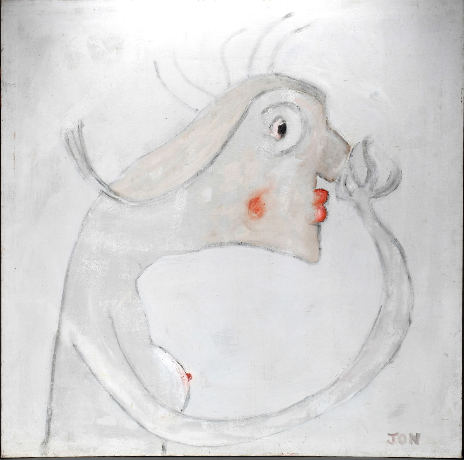 Jon Serl. Nude Portrait.: Jon Serl. (1894-1993, NY). Nude Portrait. Signed. Paint on canvas. Surface grime, otherwise great condition. 48" w x 48" h. Est. $2,000-3,000. Buyer is responsible for shipping.