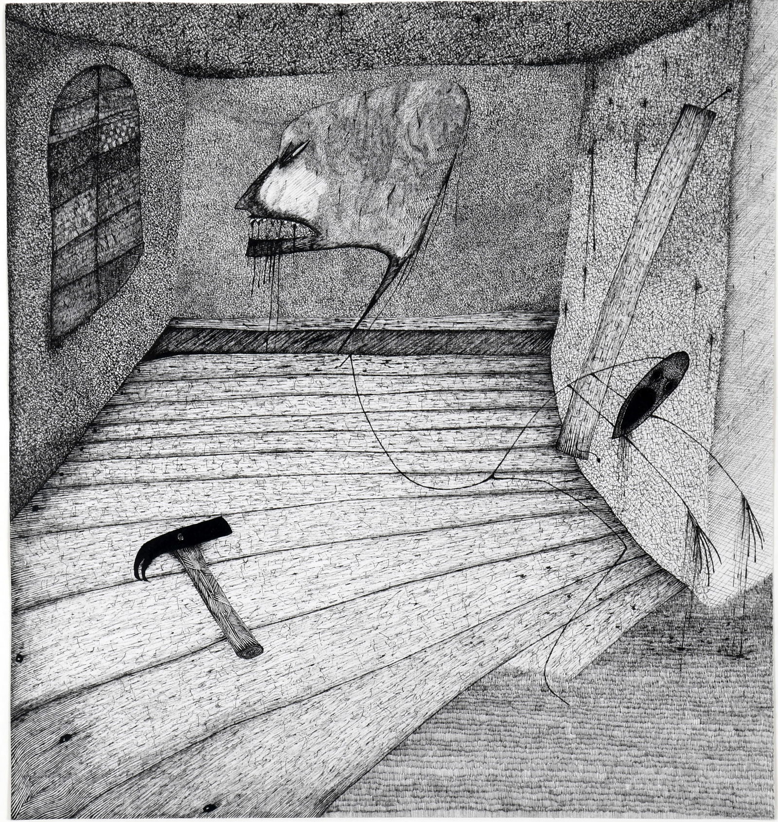 Nick Blinko. Surreal Interior Ghostly Scene. (1 of 7)