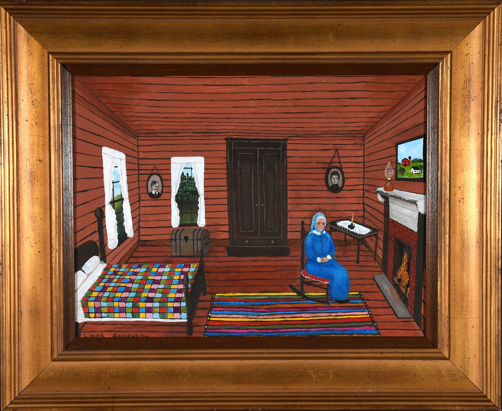Linda Anderson. Inside the Log Cabin. (1 of 5)