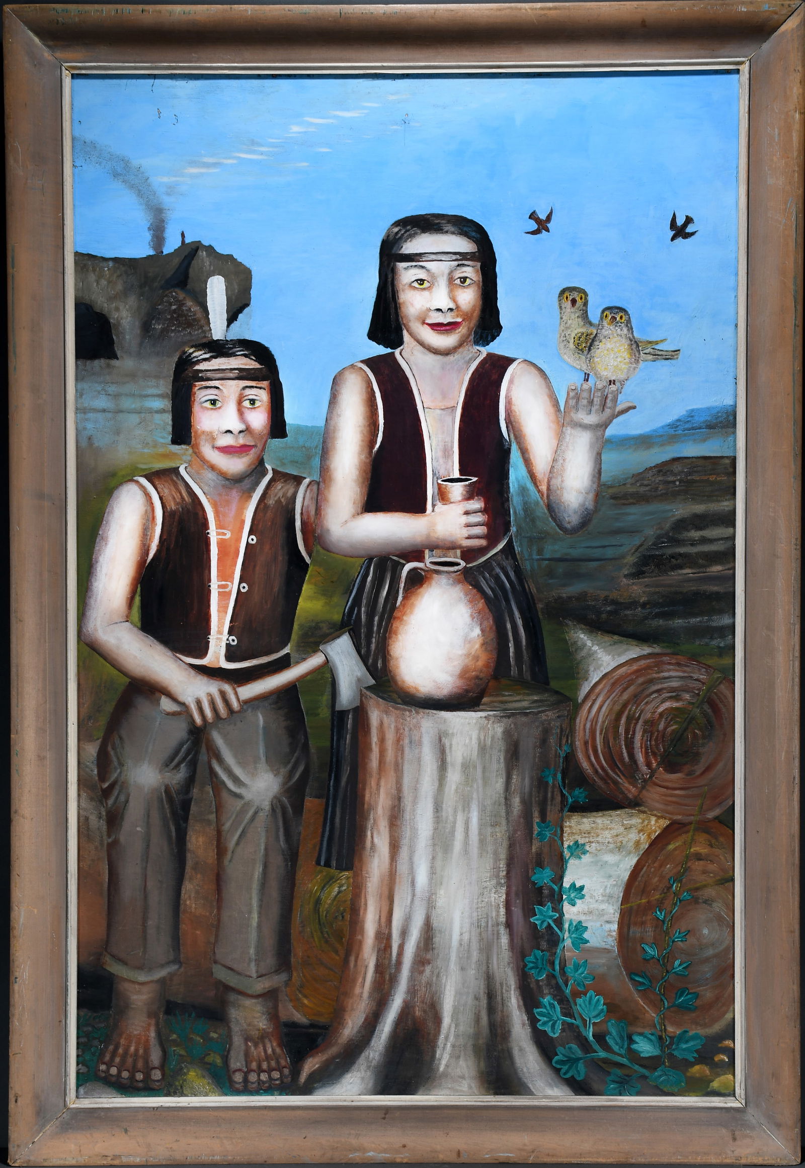 Native American Couple with Birds In Hand. (1 of 9)