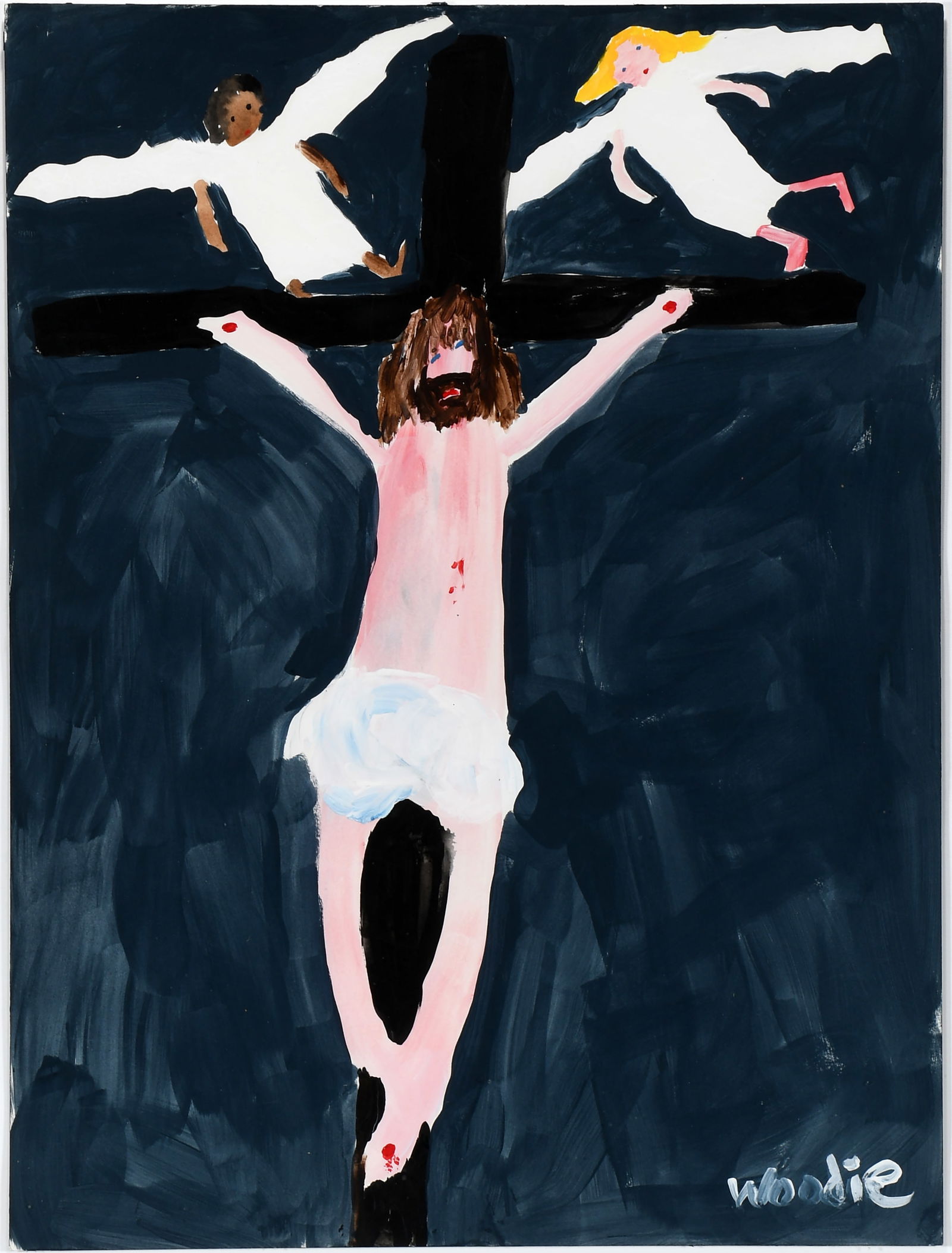 Woodie Long. Christ On the Cross With Two Angels. (1 of 7)
