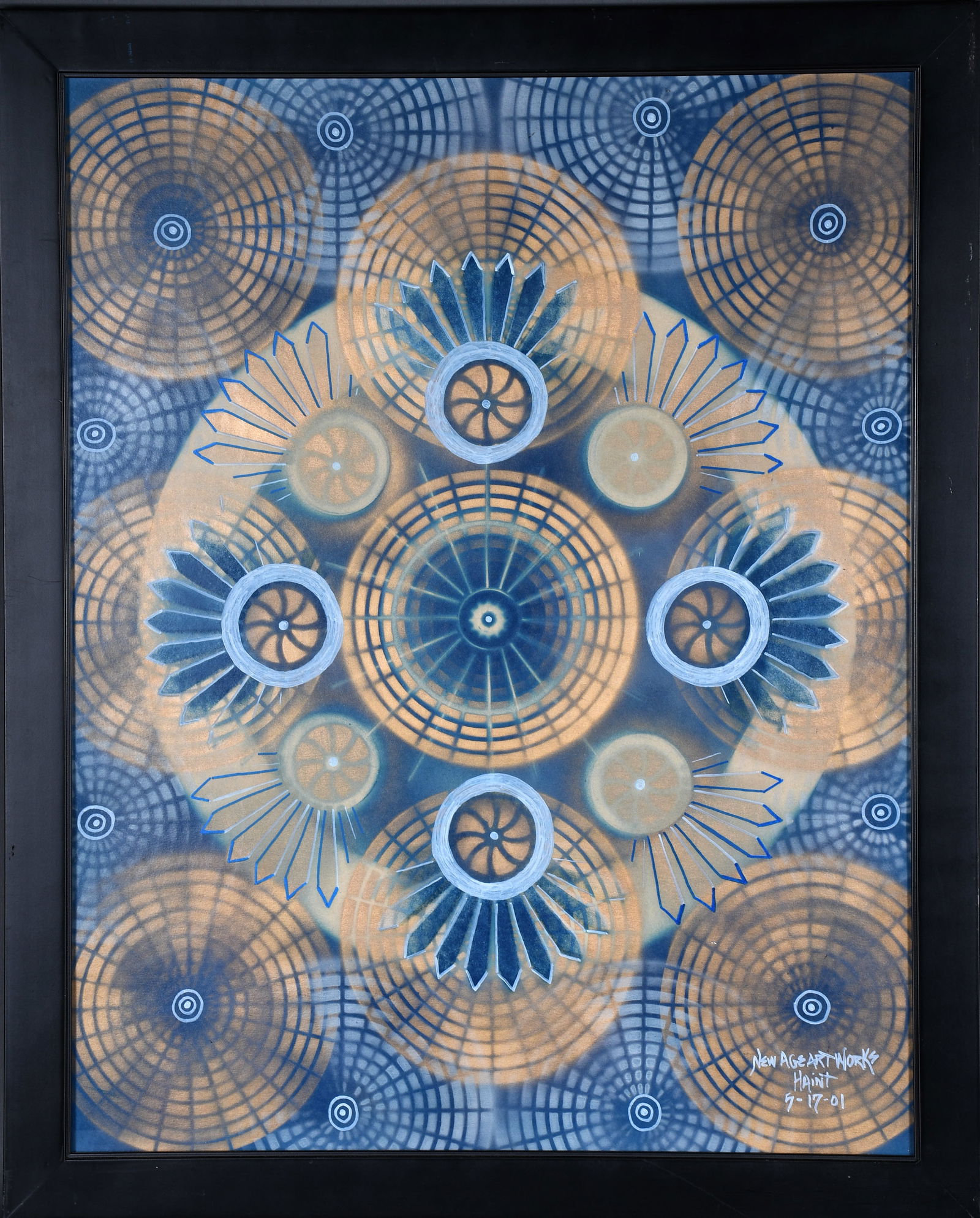 Wayne Bradley - Haint. New Age Artworks - Gear Series - Blue and Gold. (1 of 3)