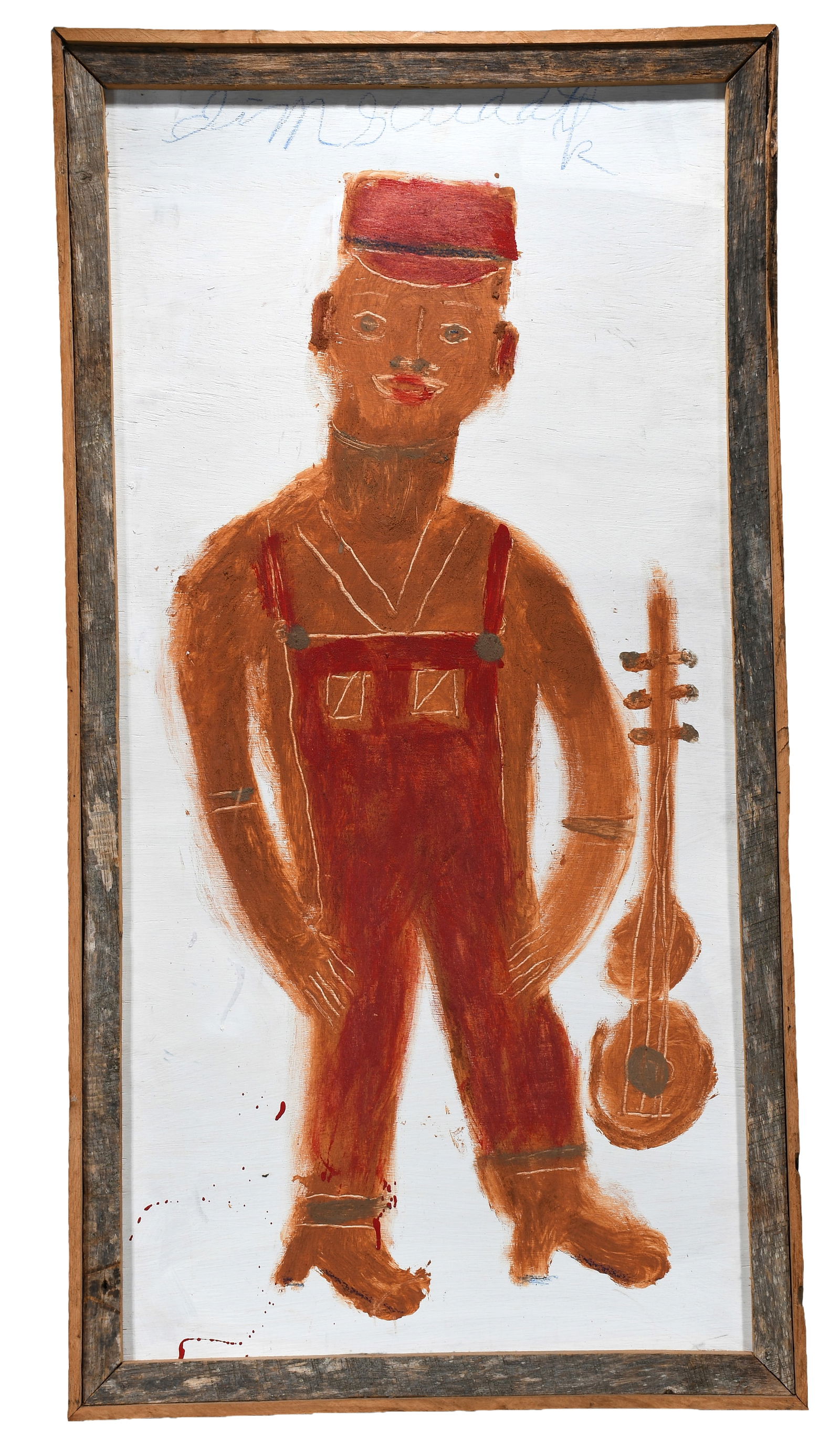 Jimmy Lee Sudduth. Self-Portrait with Guitar. (1 of 4)