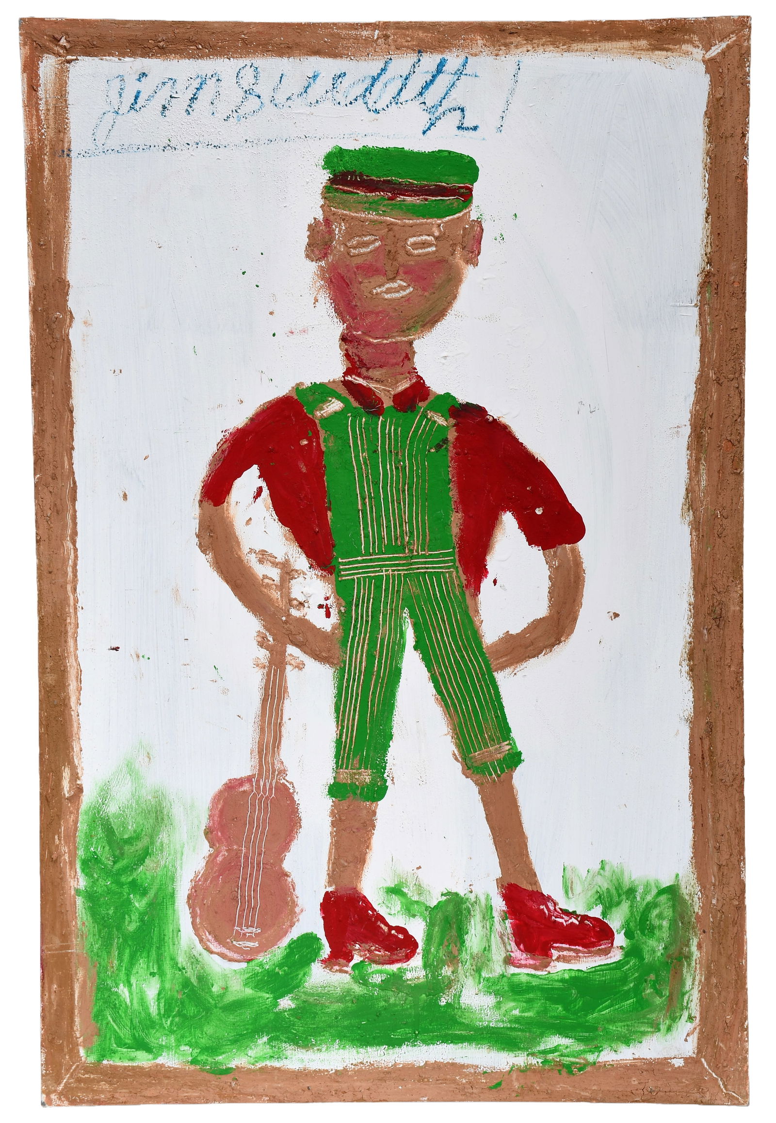 Jimmy Lee Sudduth. Self-Portrait in Green Overalls. (1 of 4)