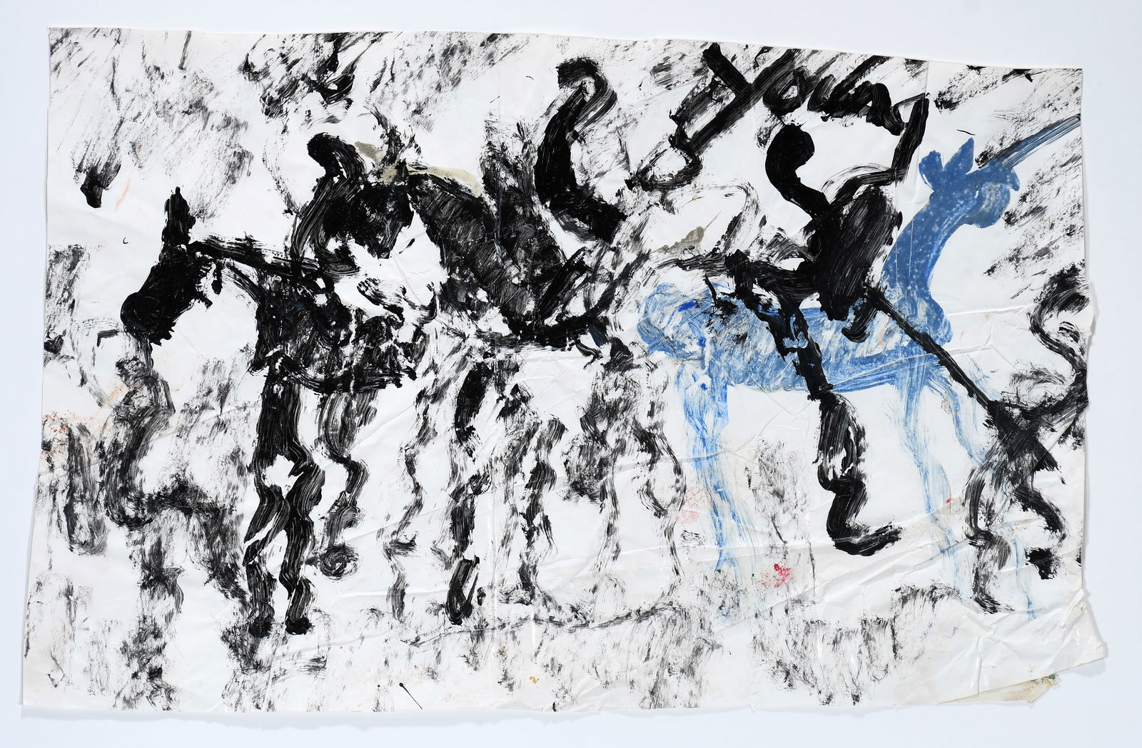 Purvis Young. Warrior on Blue Horse. (1 of 3)