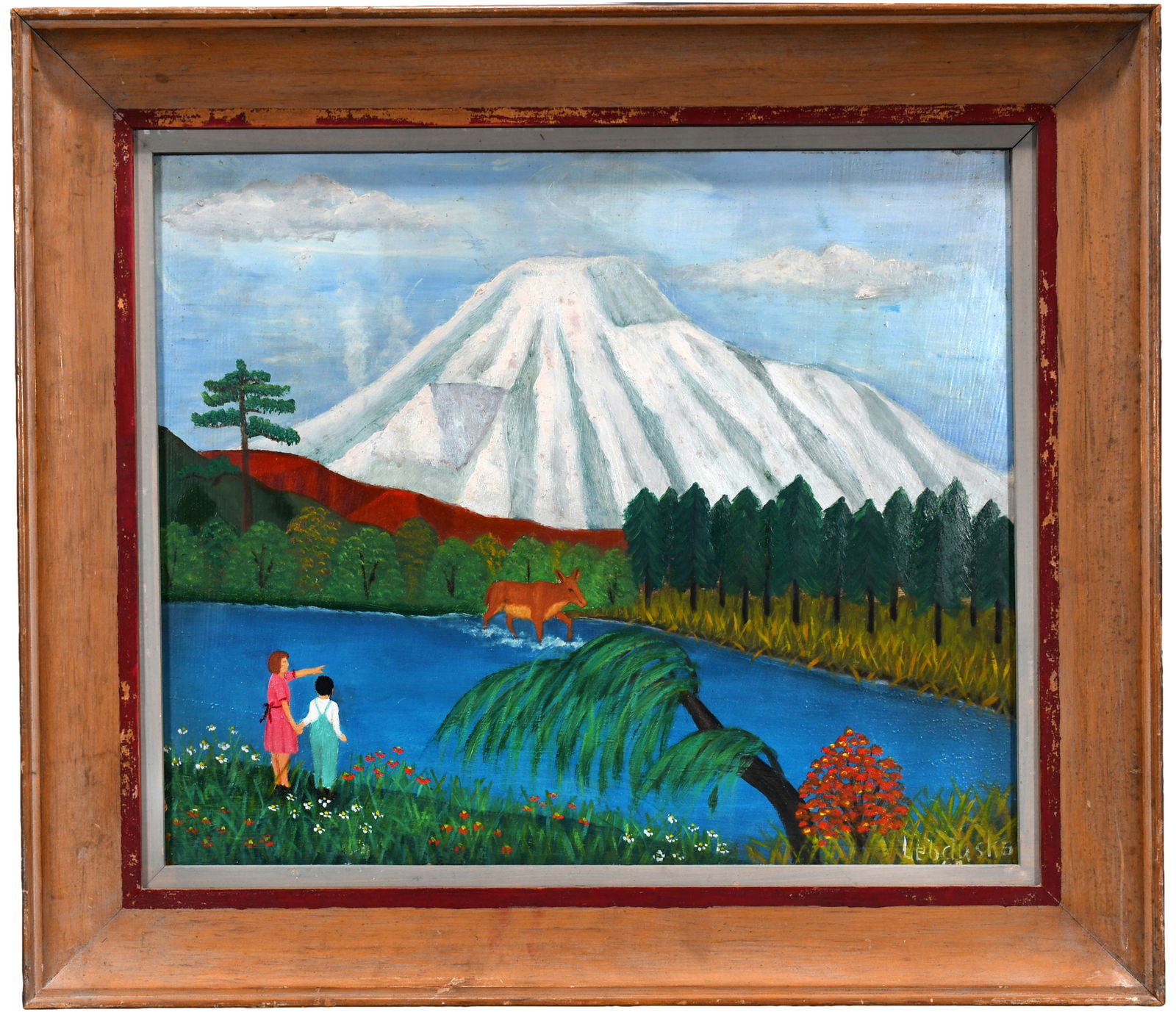 Lawrence Lebduska. Viewing a Moose In the River. (1 of 9)