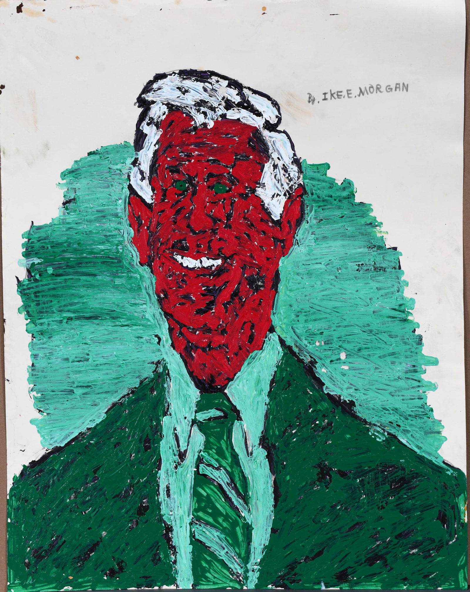 Ike Morgan. Jimmy Carter.: Ike Morgan. Jimmy Carter. Signed. Paint on poster. Minor paint loss middle right, otherwise good condition. 22" w x 28" h. Provenance: Phyllis Kind Gallery. Est. $300-500. Ship: $85
