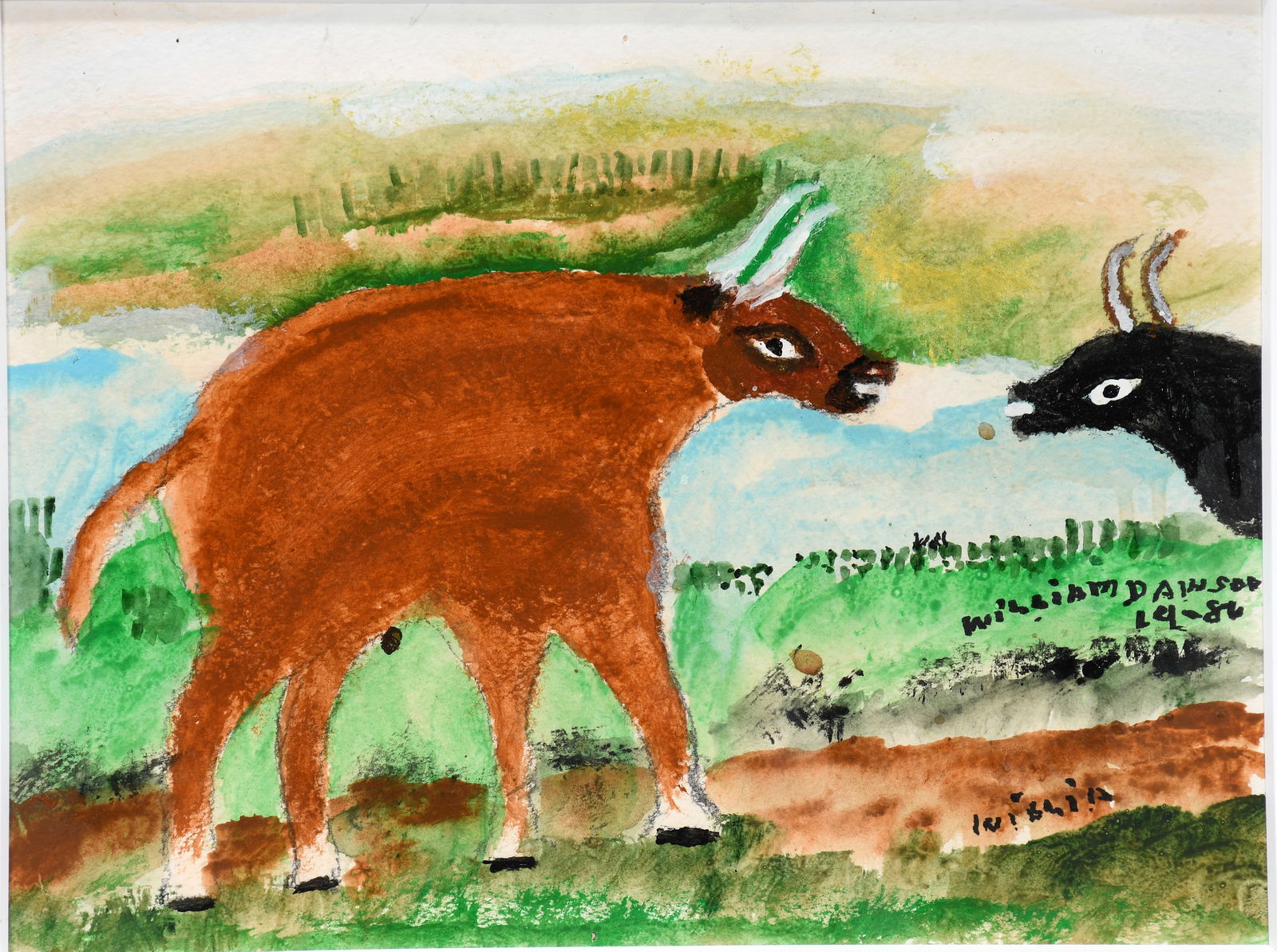 William Dawson. Bulls in the Field. (1 of 4)