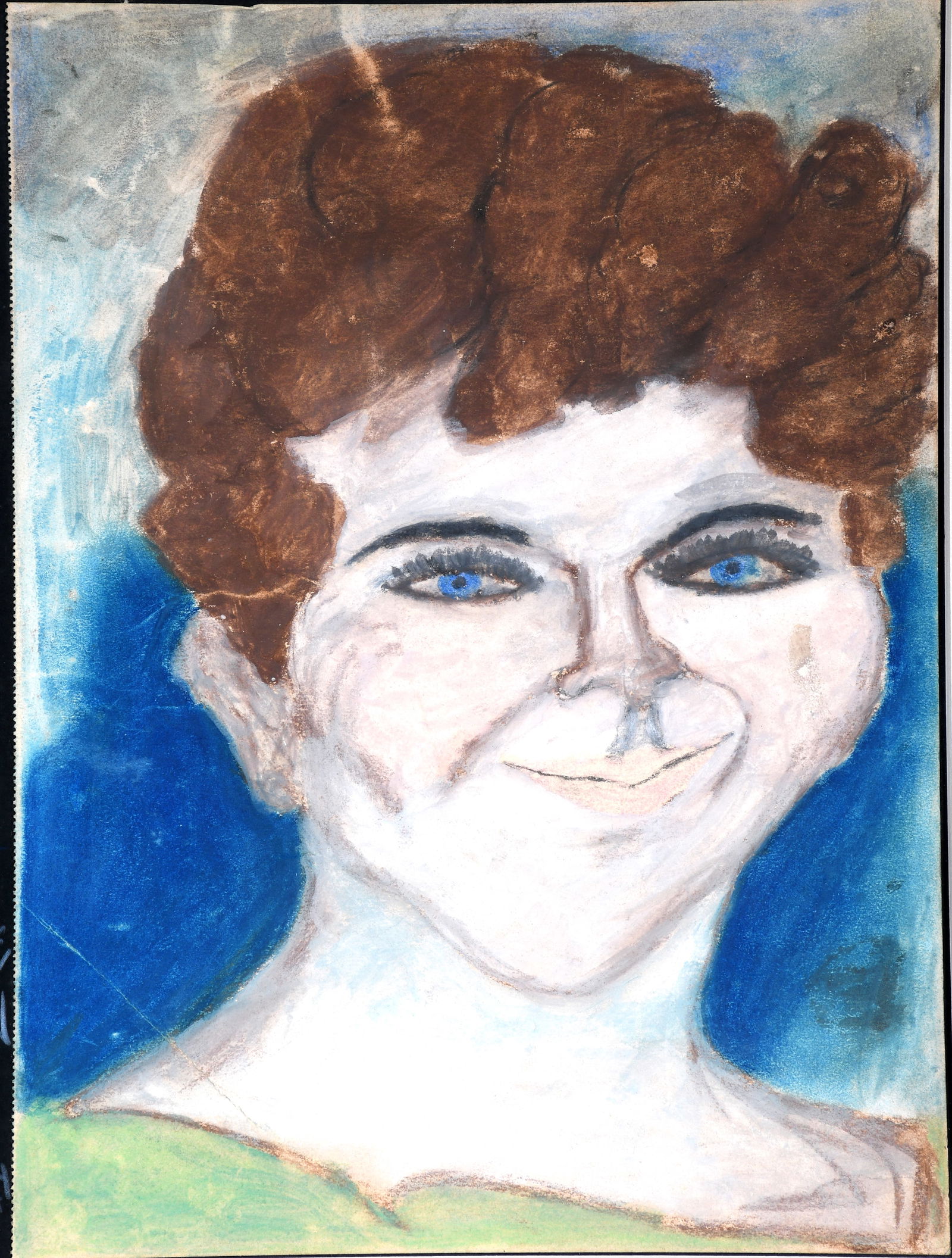 Justin McCarthy. Jeanne Rain.: Justin McCarthy. Jeanne Rain. (Some of title covered by matte). Signed and titled. Pastels and paint on paper backed to foam board. Crease in bottom left, otherwise excellent condition. Image is 9" w