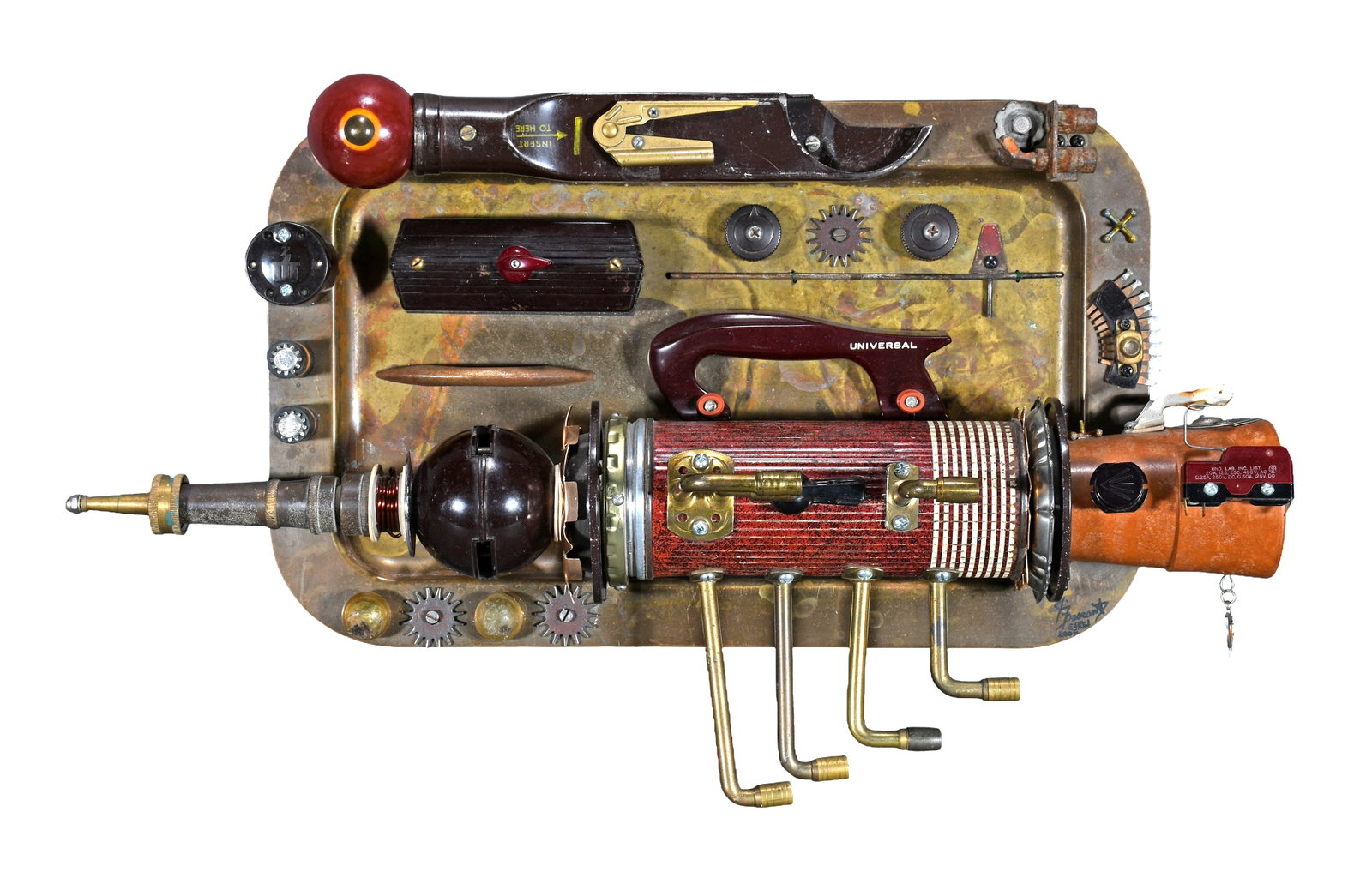 J. Baron. Abstract Laser Gun.: J. Baron. Abstract Laser Gun. 2007. Signed and dated. Mixed media construction. Excellent condition. 23.5" w x 15" h x 8" d. Est. $200-300. Ship: $100