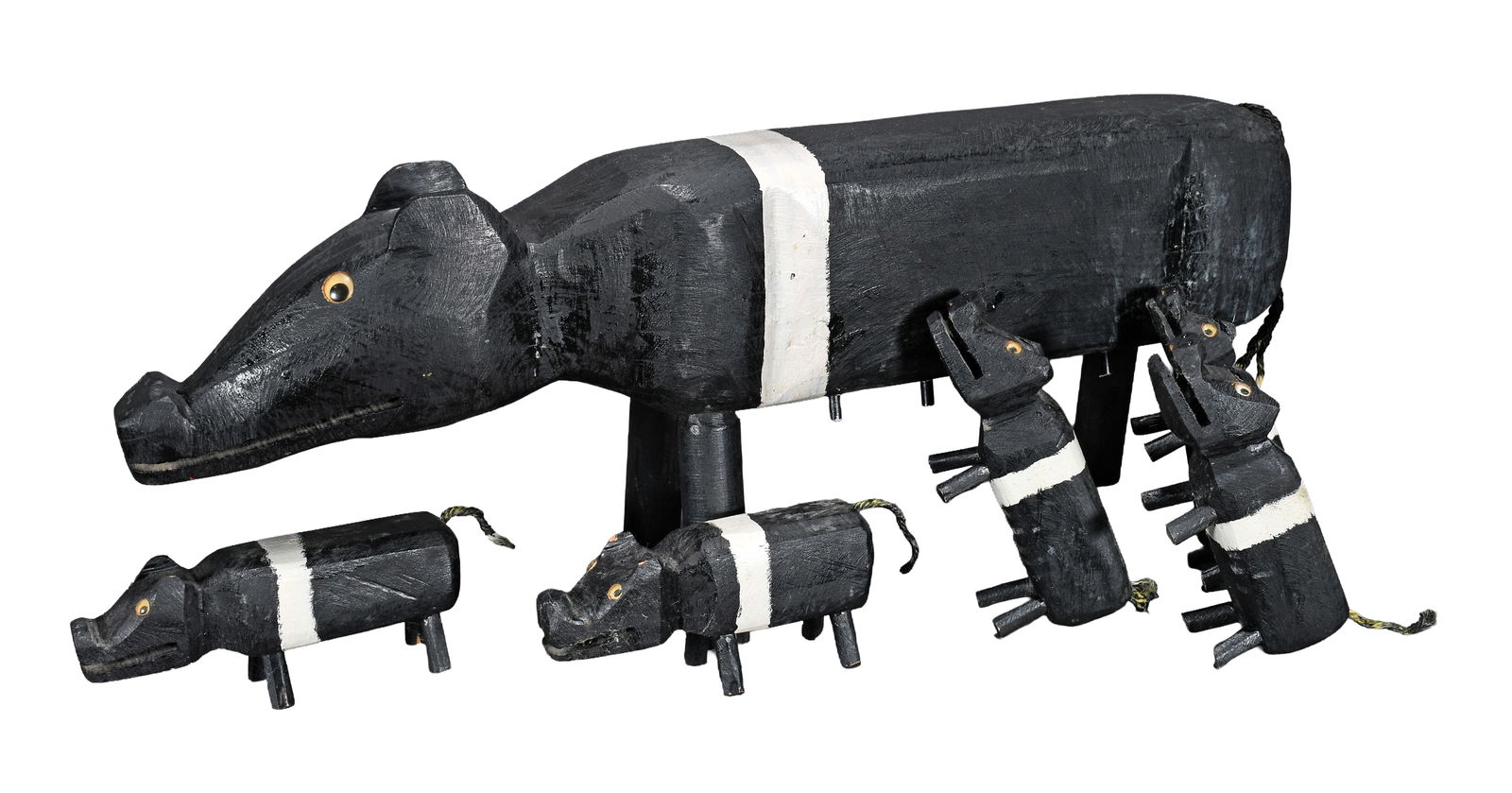 Artist Unknown. Black and White Sow with Five Piglets (1 of 4)