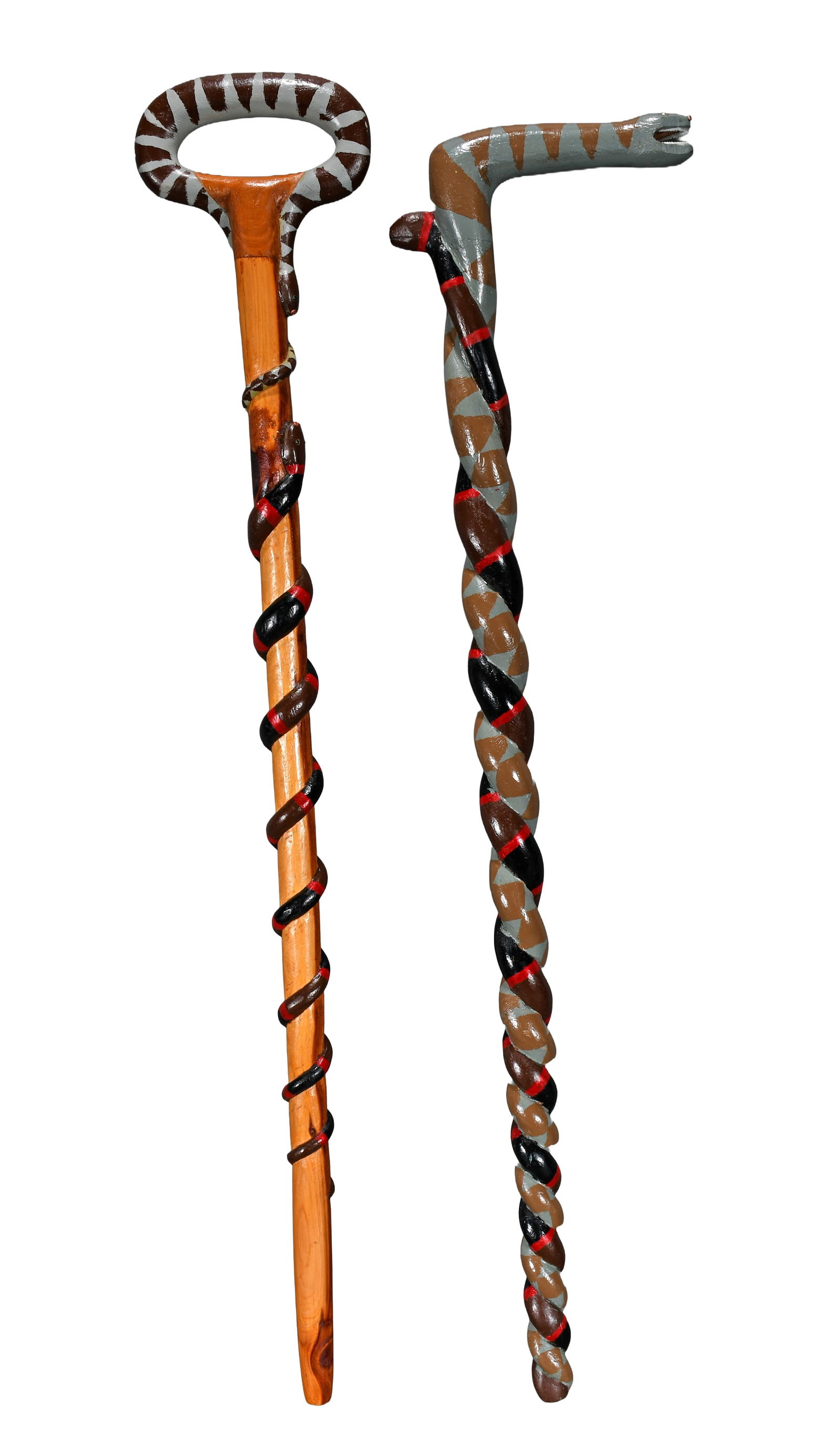 Denzil Goodpaster. Pair of Twined Snake Canes. (1 of 5)