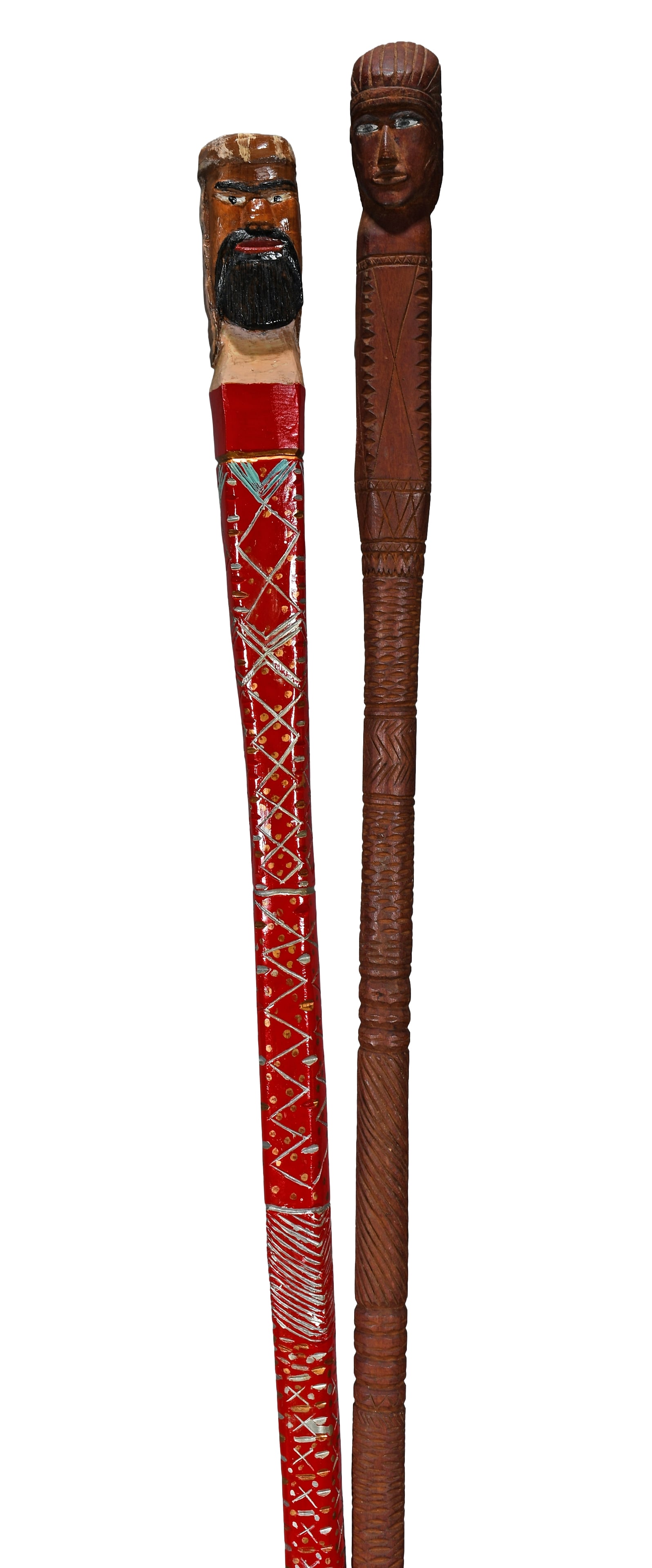 Elijah Baker. Pair of Canes, Indian and Sheik Head. (1 of 3)