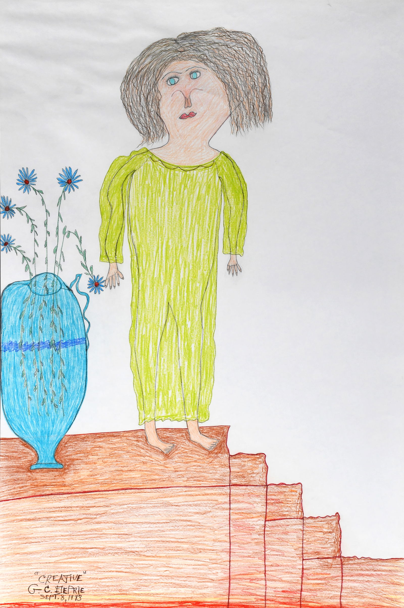 Creative G.C. DePrie. Woman In Green Dress. (1 of 3)