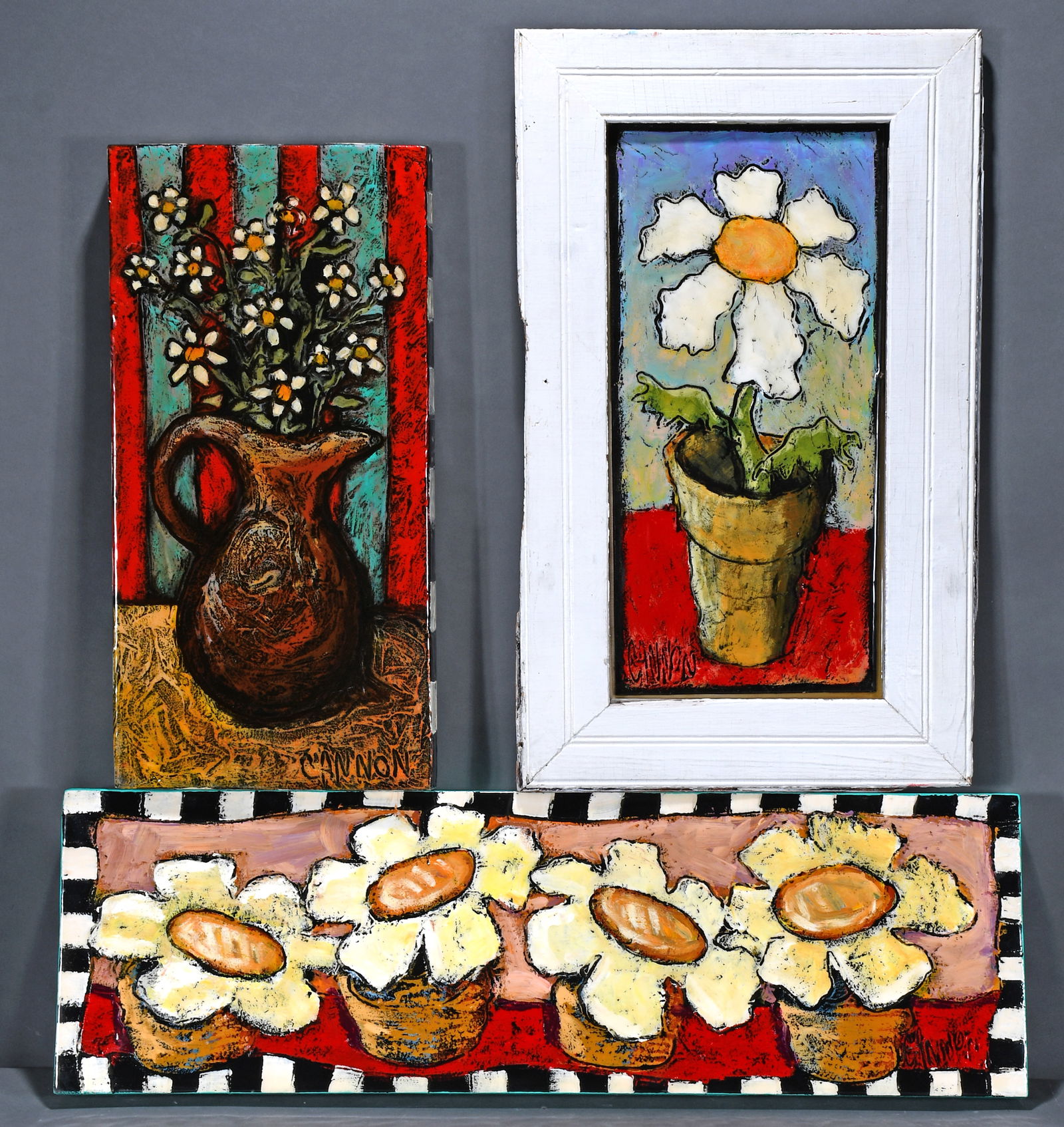 Cannon. Three Flower Paintings. (1 of 6)