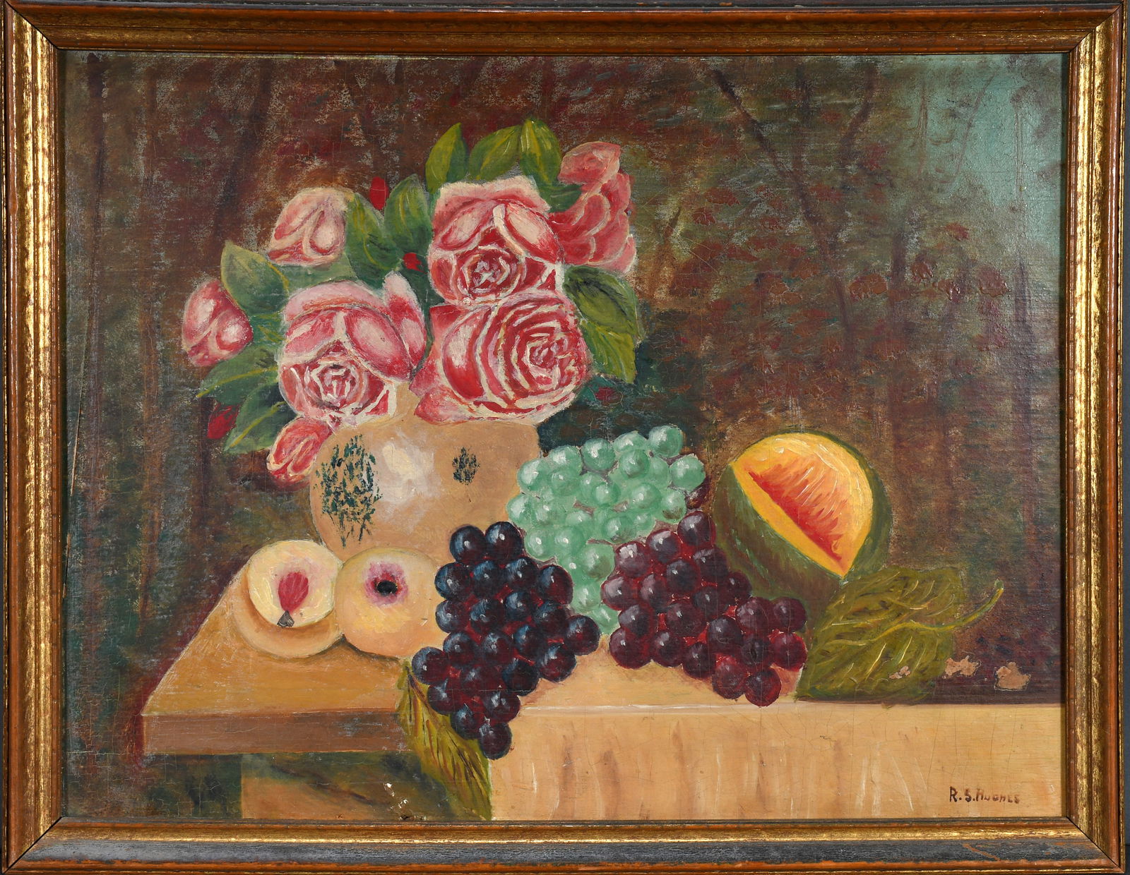 R.S. Hughes. Still Life with Fruit and Flowers. (1 of 5)