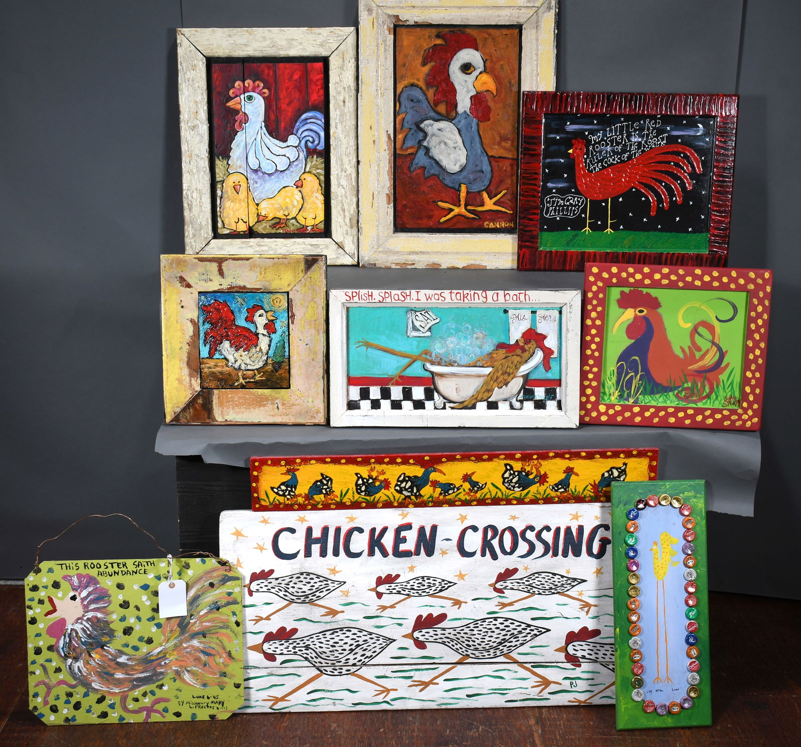 Cannon, Dobson, Proctor, J.K. Phillips & Others. Hen House with 10 Chickens. (1 of 4)