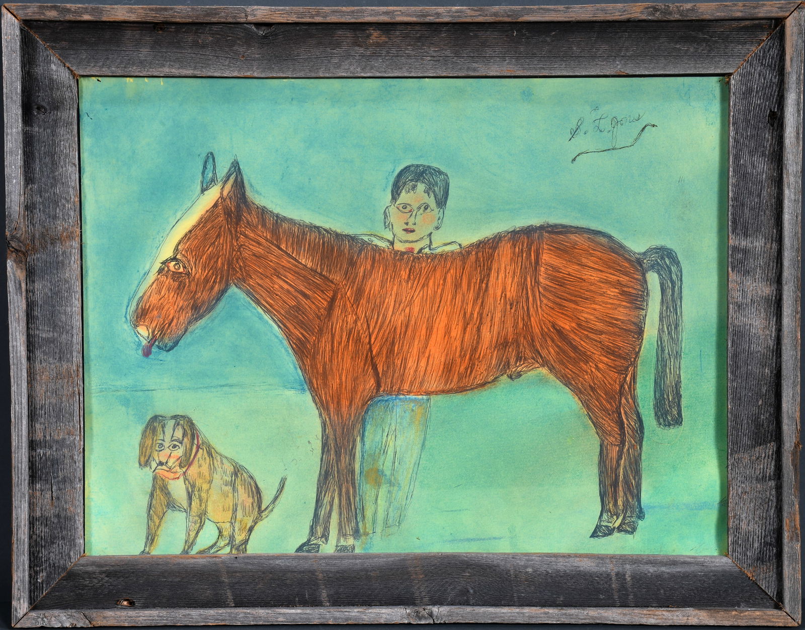 S.L. Jones. Lady with Horse and Dog. (1 of 2)