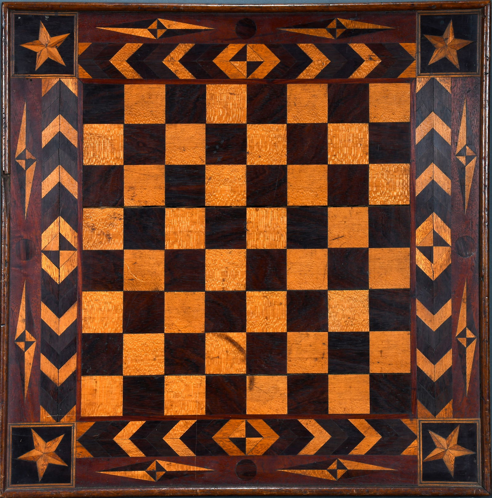 Anonymous. Multi-Colored Inlayed Checker Board. (1 of 8)