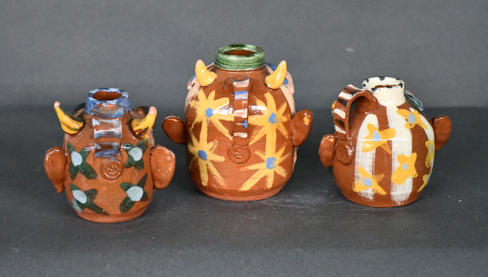 Carl Block. Three Mini Face Jugs. - 2