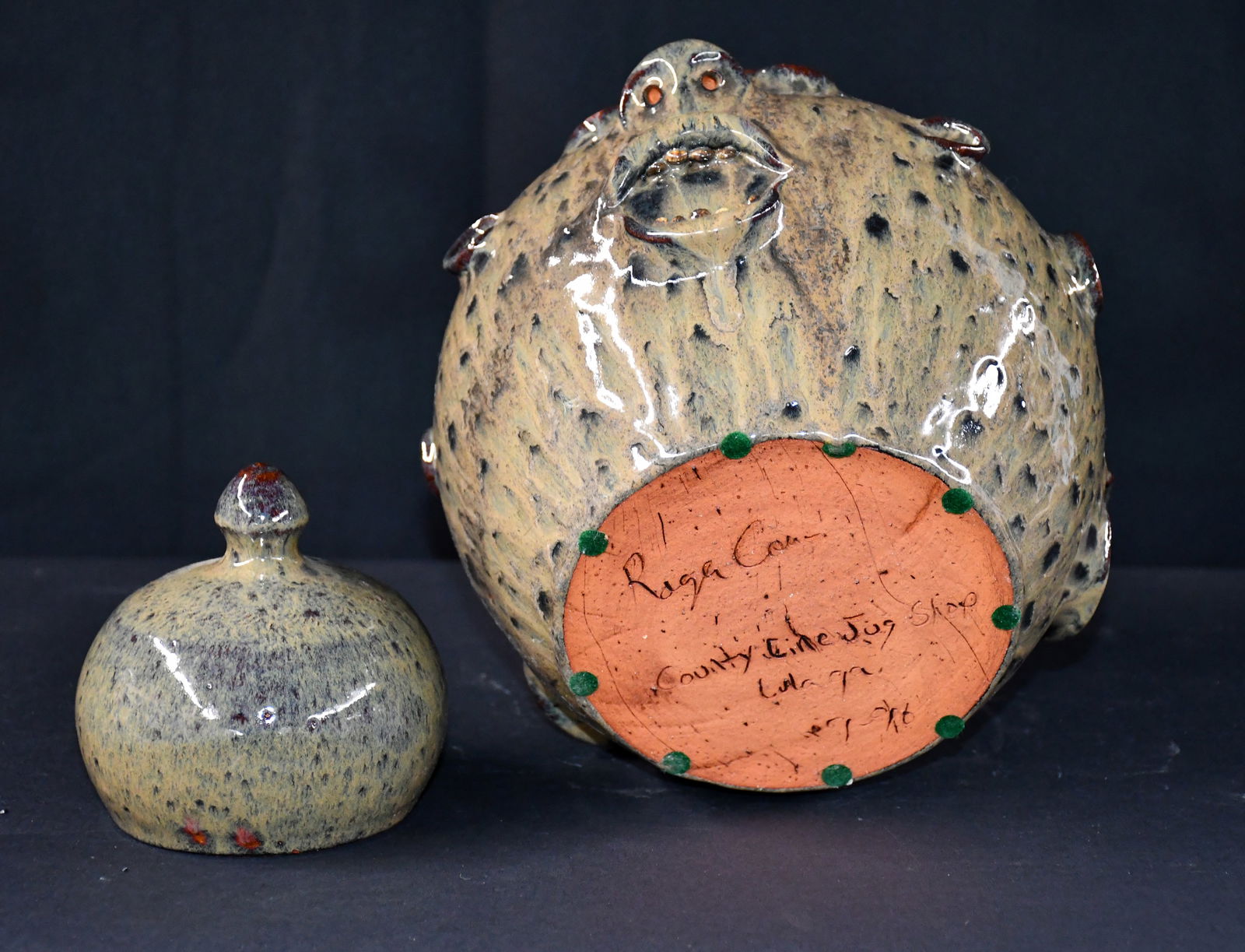 Roger Corn. Three Face Cookie Jar with Lid. - 4