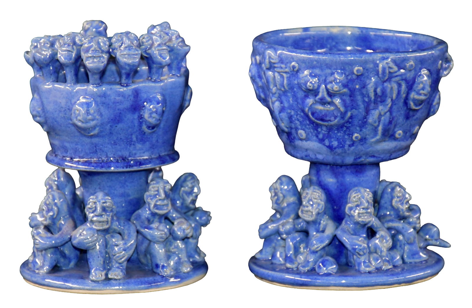 Stacy Lambert. Pair of Blue Chalices.: Stacy Lambert. Pair of Blue Chalices. 2001. Signed and dated. Mint condition. 5.5" h average. Est. $100-200. Ship: $55 Please Read Before You Bid: By registering for and/or placing a bid in any