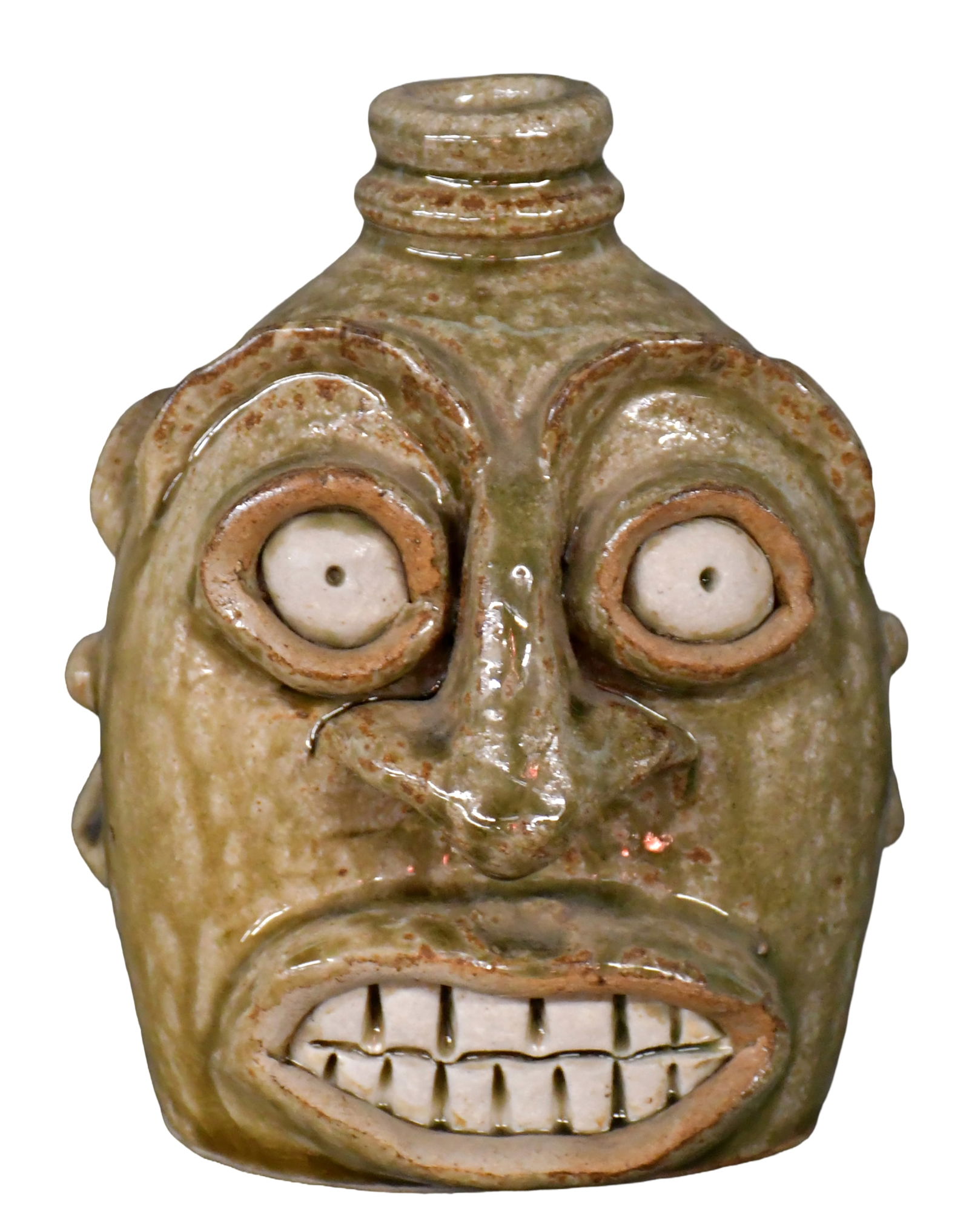 Michel Bayne. Edgefield Style Face Jug.: Michel Bayne. Edgefield Style Face Jug. Signed. Mint condition. 6" h. Est. $200-300. Ship: $45 Please Read Before You Bid: By registering for and/or placing a bid in any Slotin Auction, you