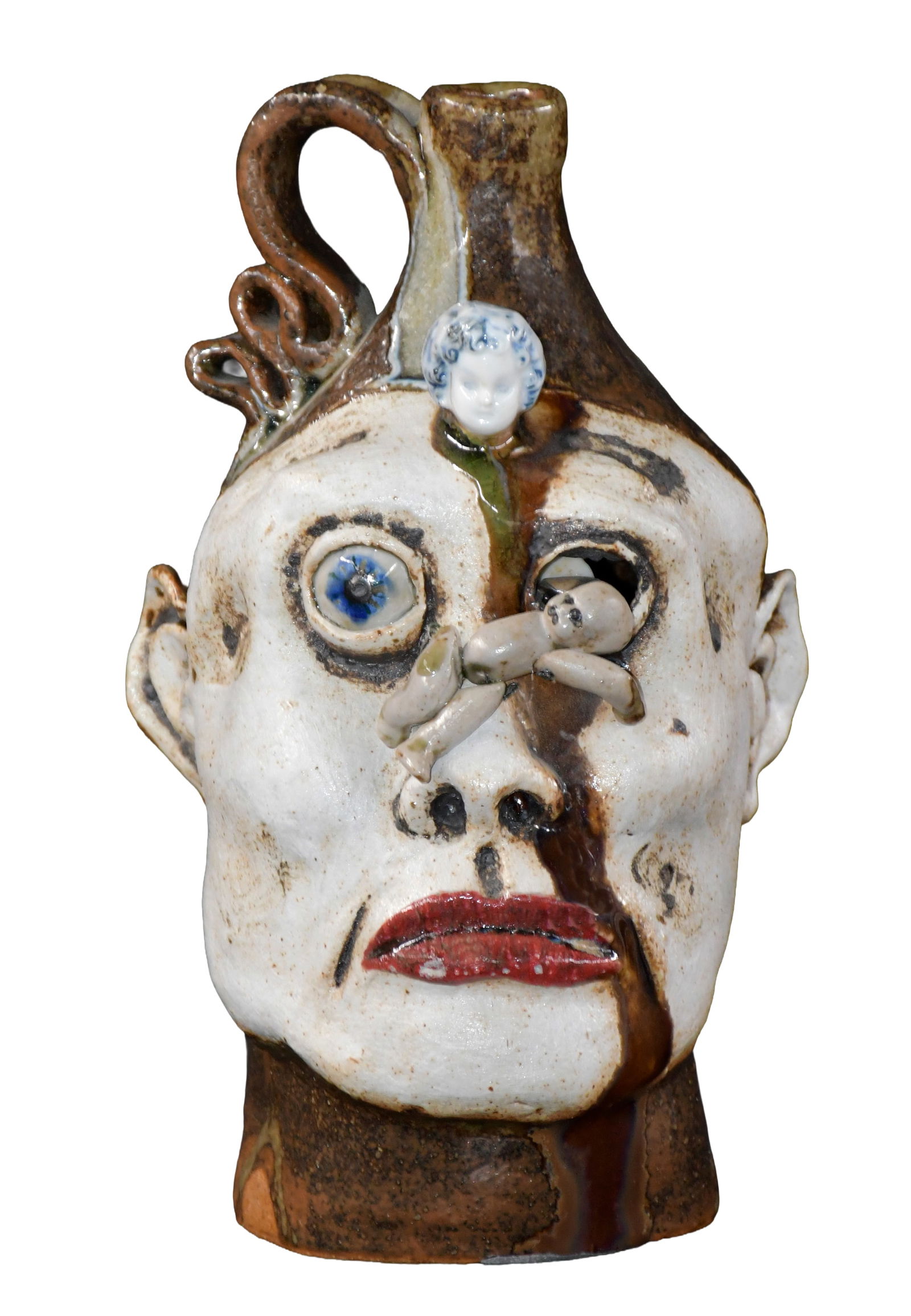 Peter Lenzo. Dead Whore With Frilly Handle Self Portrait.: Peter Lenzo. Dead Whore With Frilly Handle Self Portrait. 2008. Signed, dated and titled. Mixed media and glaze. Mint condition. 8.5" h. Est. $300-500. Ship: $55 Please Read Before You Bid: By
