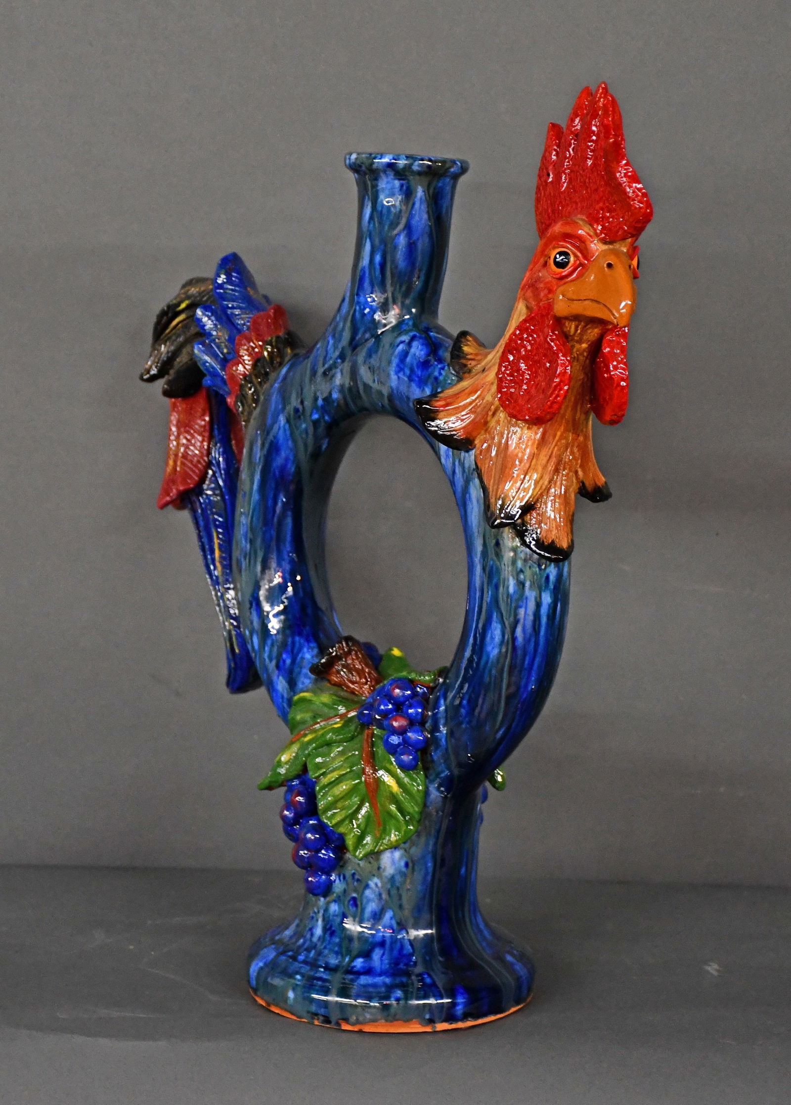 Rex Hogan. Extra Large Rooster Ring Jug. - 4