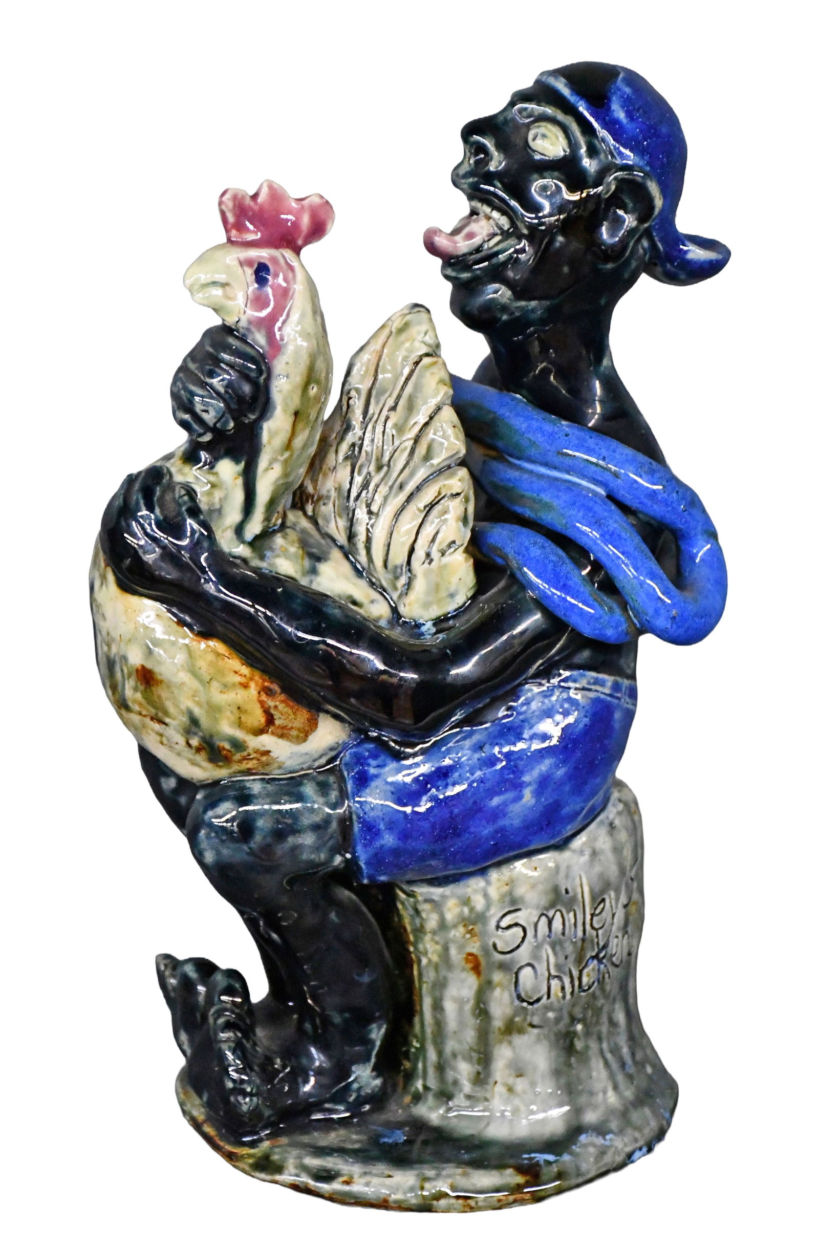 William Flowers. Smiley's Chicken Pottery Figurine.: William Flowers. Smiley's Chicken. 1997. Signed, dated, and titled. Mint condition. 13" h. Est. $300-500. Ship: $85 Please Read Before You Bid: By registering for and/or placing a bid in any