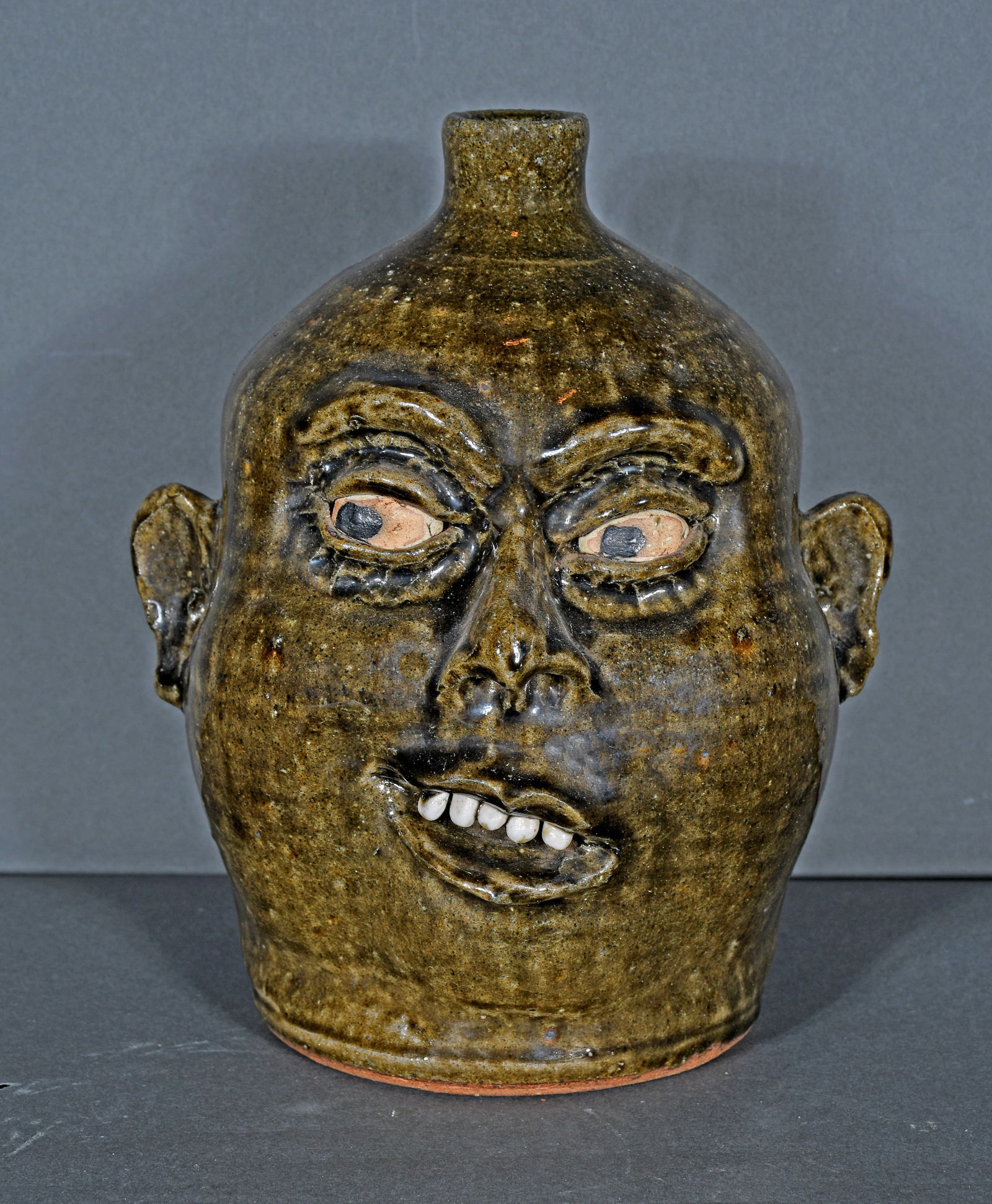 Lanier Meaders. Face Jug with Turned Up Smile. - 3