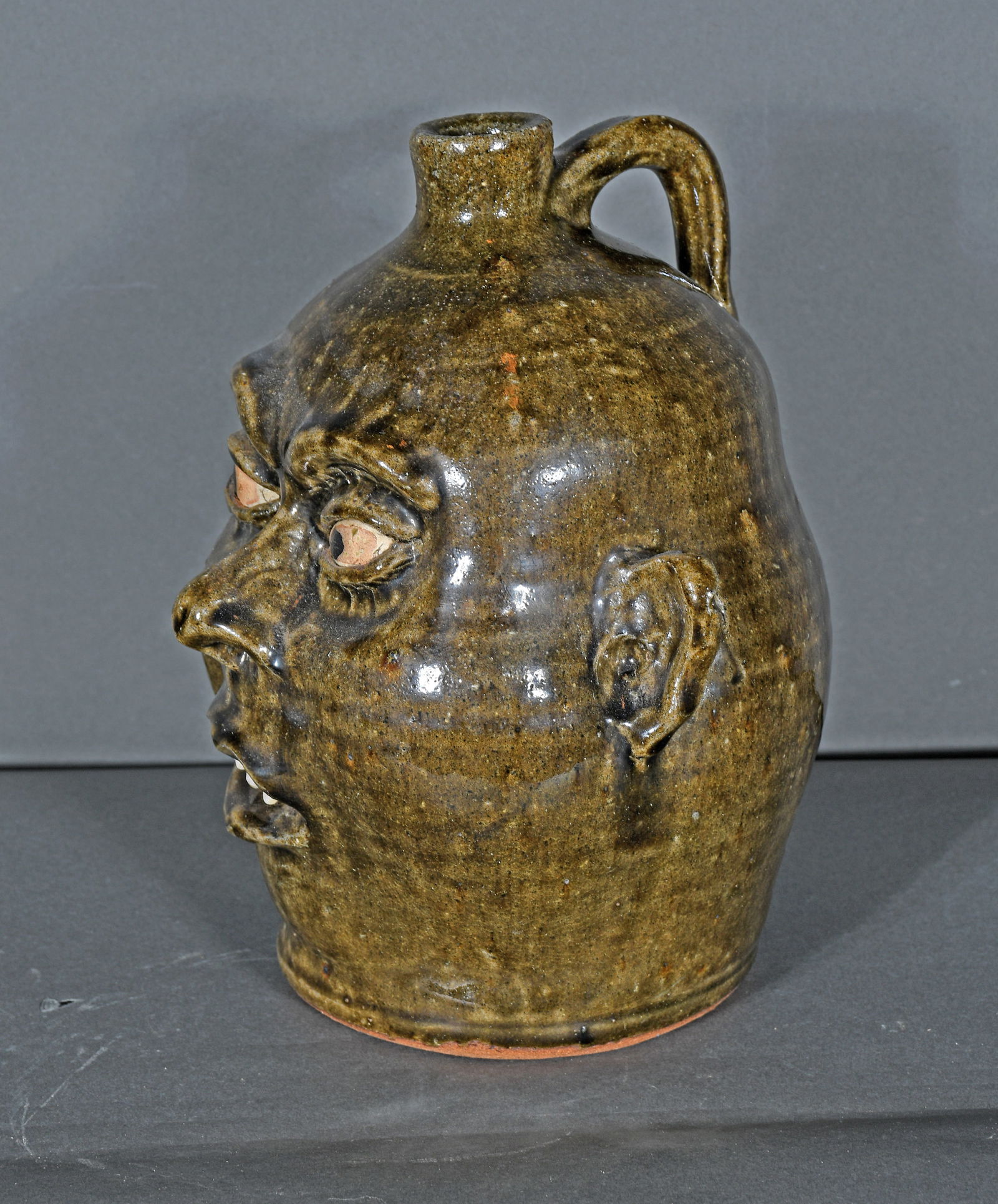 Lanier Meaders. Face Jug with Turned Up Smile. - 6
