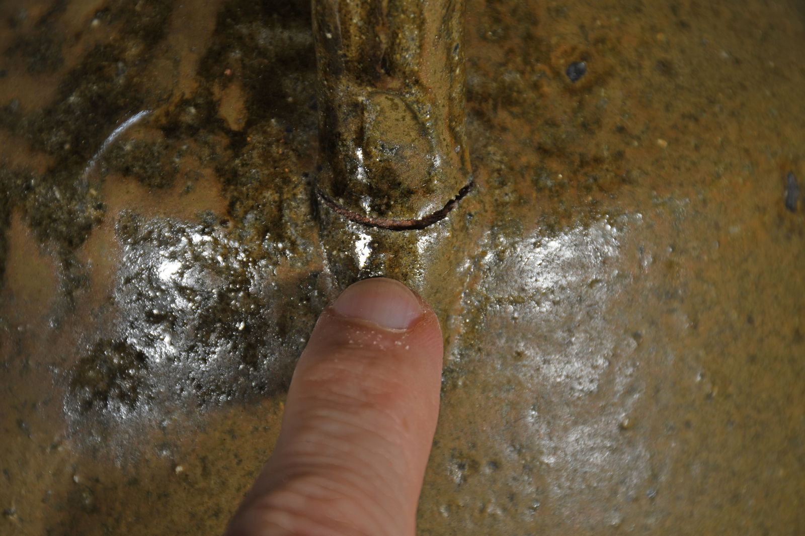 Lanier Meaders. 2/3 Matte Glazed Face Jug. - 8