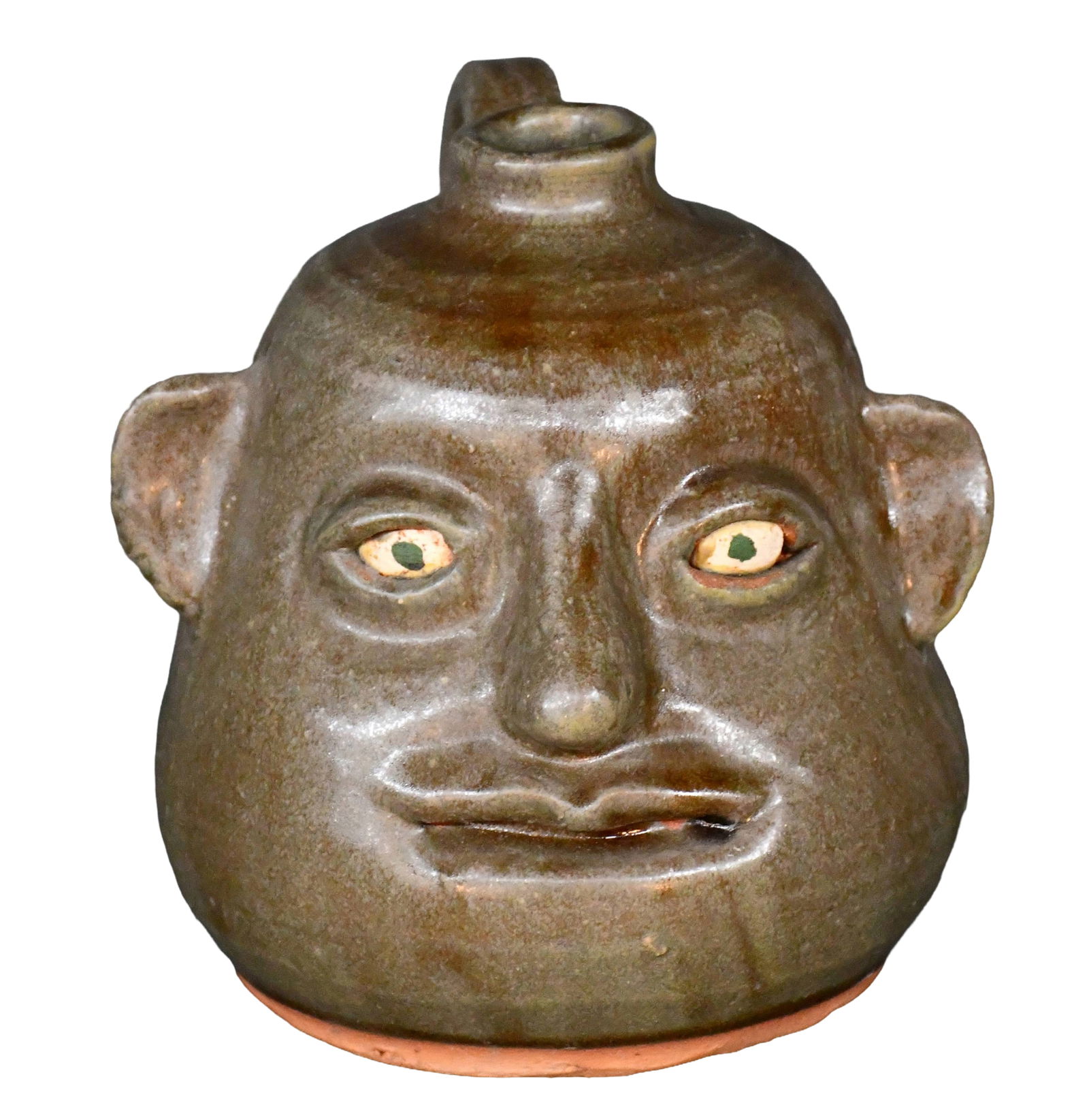 Reggie Meaders. Hundred Year Celebration Face Jug.: Reggie Meaders. Hundred Year Celebration Face Jug. Signed. Mint condition. 7" h. Est. $200-300. Ship: $45 Please Read Before You Bid: By registering for and/or placing a bid in any Slotin Auction,