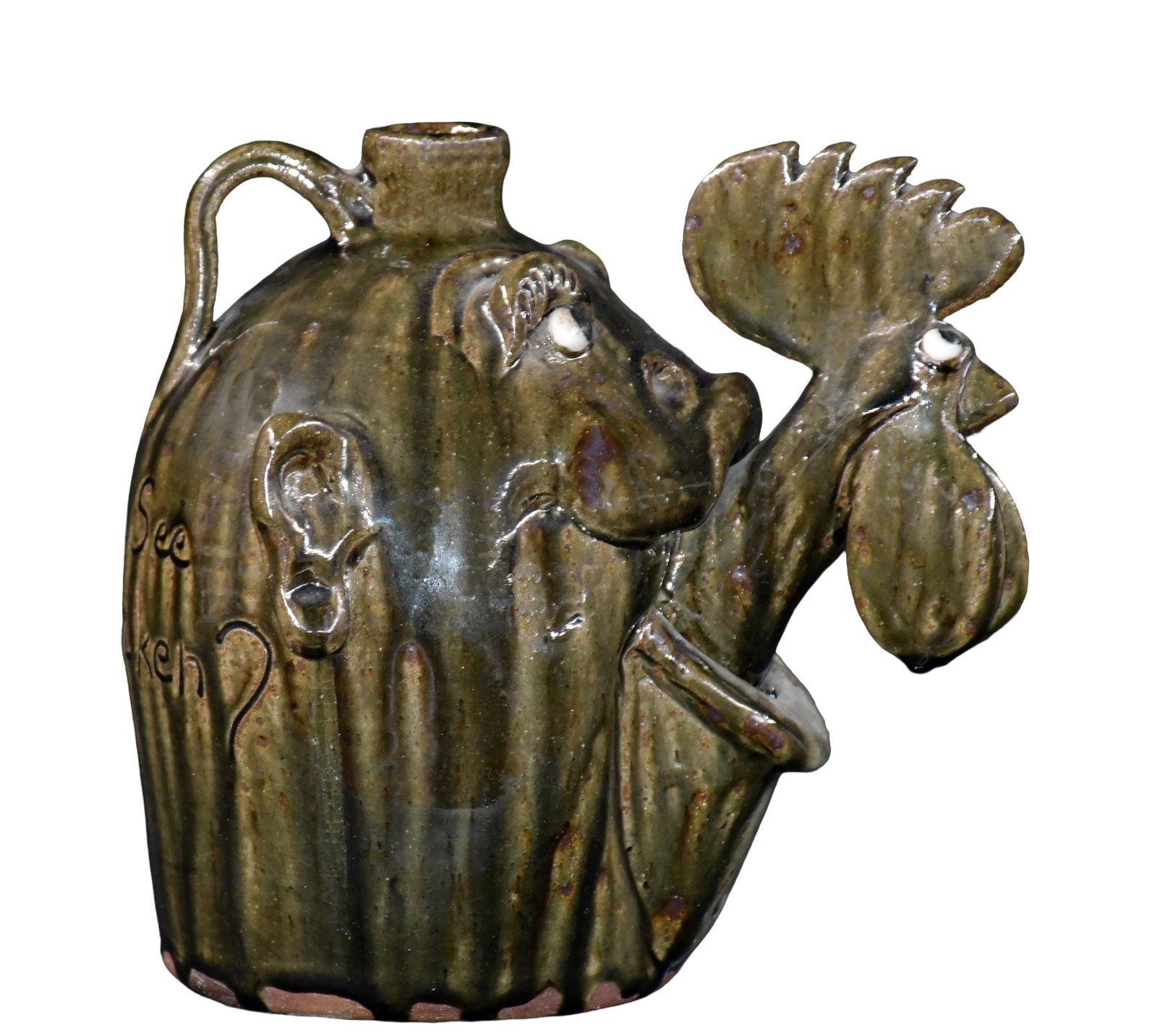 Clete Meaders, Jr. Wanna See My Chicken.: Clete Meaders, Jr. Wanna See My Chicken. Signed and titled. Mint condition. 10" h. Est. $200-300. Ship: $75 Please Read Before You Bid: By registering for and/or placing a bid in any Slotin