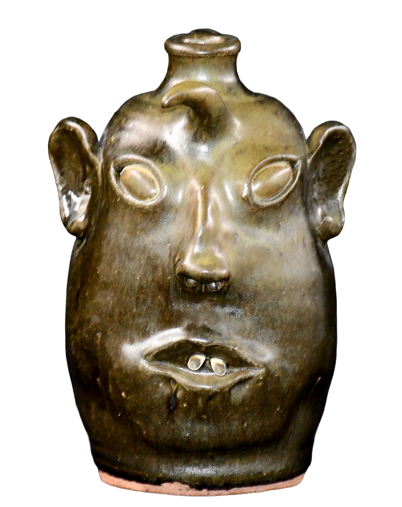 David Meaders. Face Jug with Horn. EWMO IDOTI.: David Meaders. Face Jug with Horn. EWMO IDOTI. 2003. No. 3. Signed, titled, dated and numbered. Mint condition. 10" h. Est. $200-300. Ship: $55 Please Read Before You Bid: By registering for