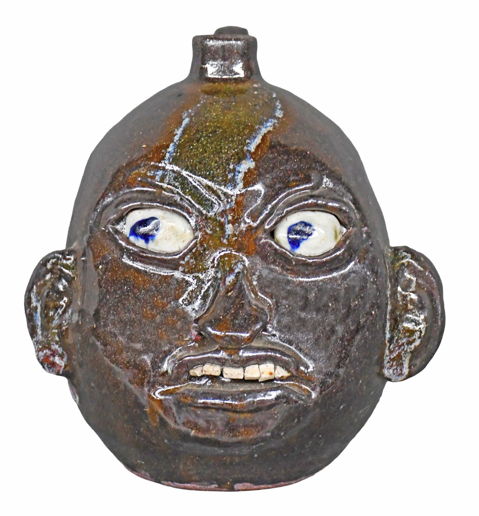 Chester Hewell. Cannonball Face Jug.: Chester Hewell. Cannonball Face Jug. 1997. Mint condition. 9.5" h. Est. $200-300. Ship: $55 Please Read Before You Bid: By registering for and/or placing a bid in any Slotin Auction, you
