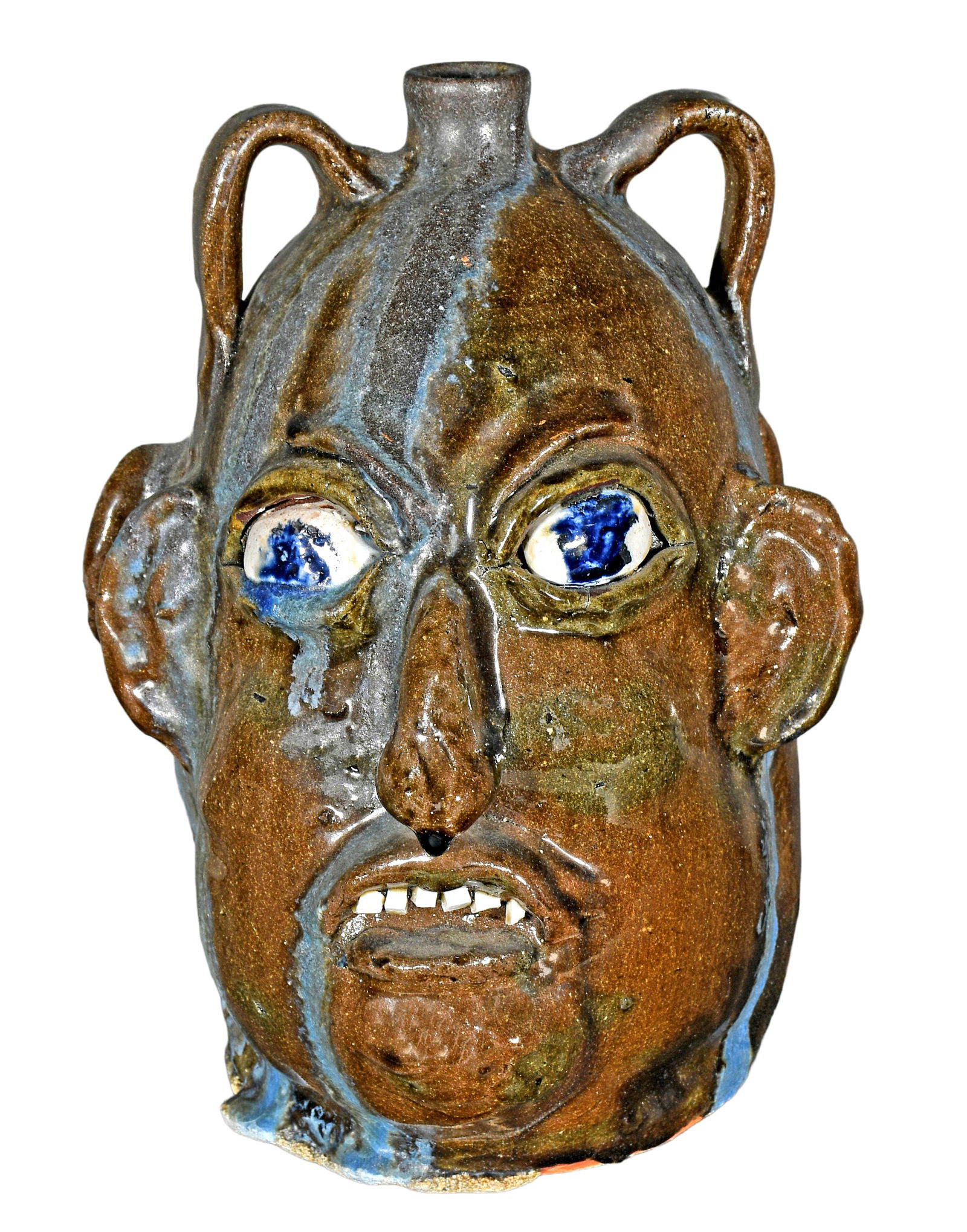 Chester Hewell. Double Face Jug with Glass Drips.: Chester Hewell. Double Face Jug with Glass Drips. Signed. Excellent condition. 12" h. Est. $100-200. Ship: $55 Please Read Before You Bid: By registering for and/or placing a bid in any Slotin