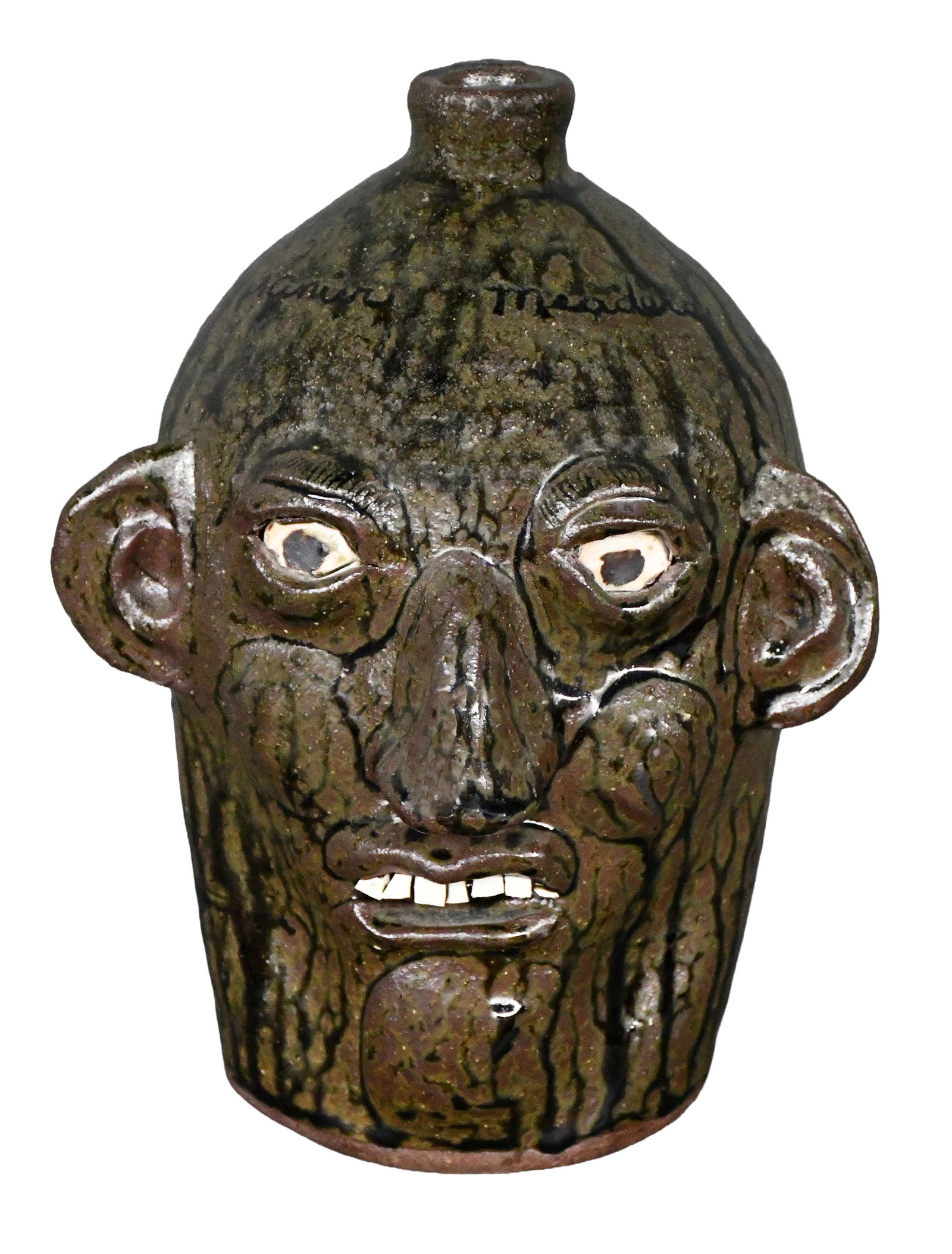Grace Nell Hewell. Homage to Lanier Meaders Face Jug.: Grace Nell Hewell. Homage to Lanier Meaders Face Jug. 1994. Signed and dated. Mint condition. 10" h. Est. $200-300. Ship: $55 Please Read Before You Bid: By registering for and/or placing a bid in any